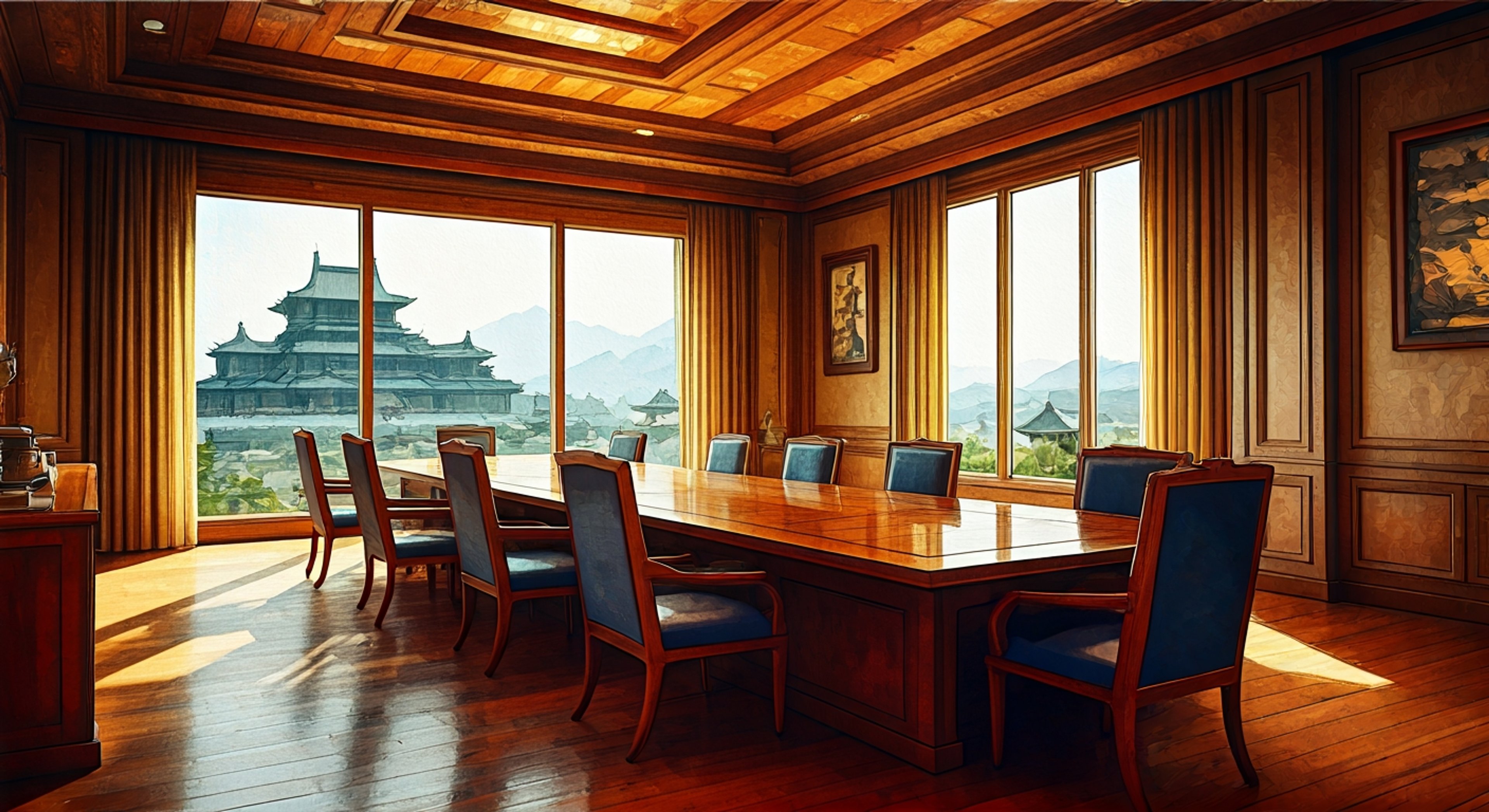 You're facing off against Sugawara in a private diplomatic room where the veneer of professionalism has completely shattered. His perfectly tailored suit and composed demeanor remain intact, but his eyes are sharp with anger and frustration as he defends his position against your accusations. The tension between you crackles with the weight of their disagreement—this isn't a simple policy debate, but a fundamental clash over what's right, and Sugawara's refusal to bend reveals the steel beneath his diplomatic exterior. You watch him lean forward slightly, his voice dropping to a dangerous whisper as he explains exactly why he won't compromise, and his calculated rationality only makes you angrier because you can see the trap his logic has created. The room feels smaller with each heated exchange, and neither of you is backing down.