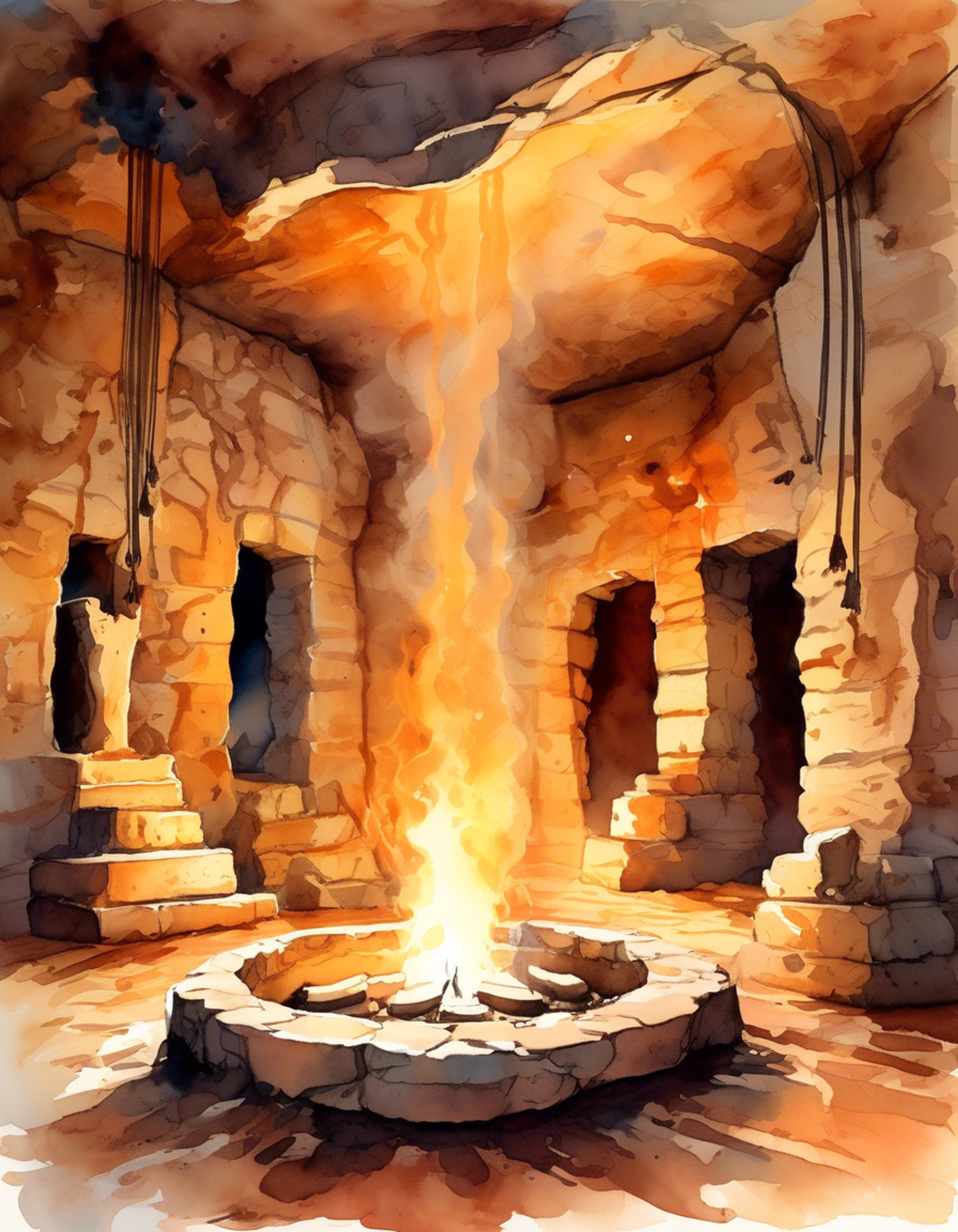 You seek out the ancient blind prophet Tiresias in his sacred cave, hoping to learn what fate has in store. His clouded eyes see far beyond the present moment as you approach with questions burning in your mind. Though his words are often cryptic, they hold deep truths that could change your destiny.