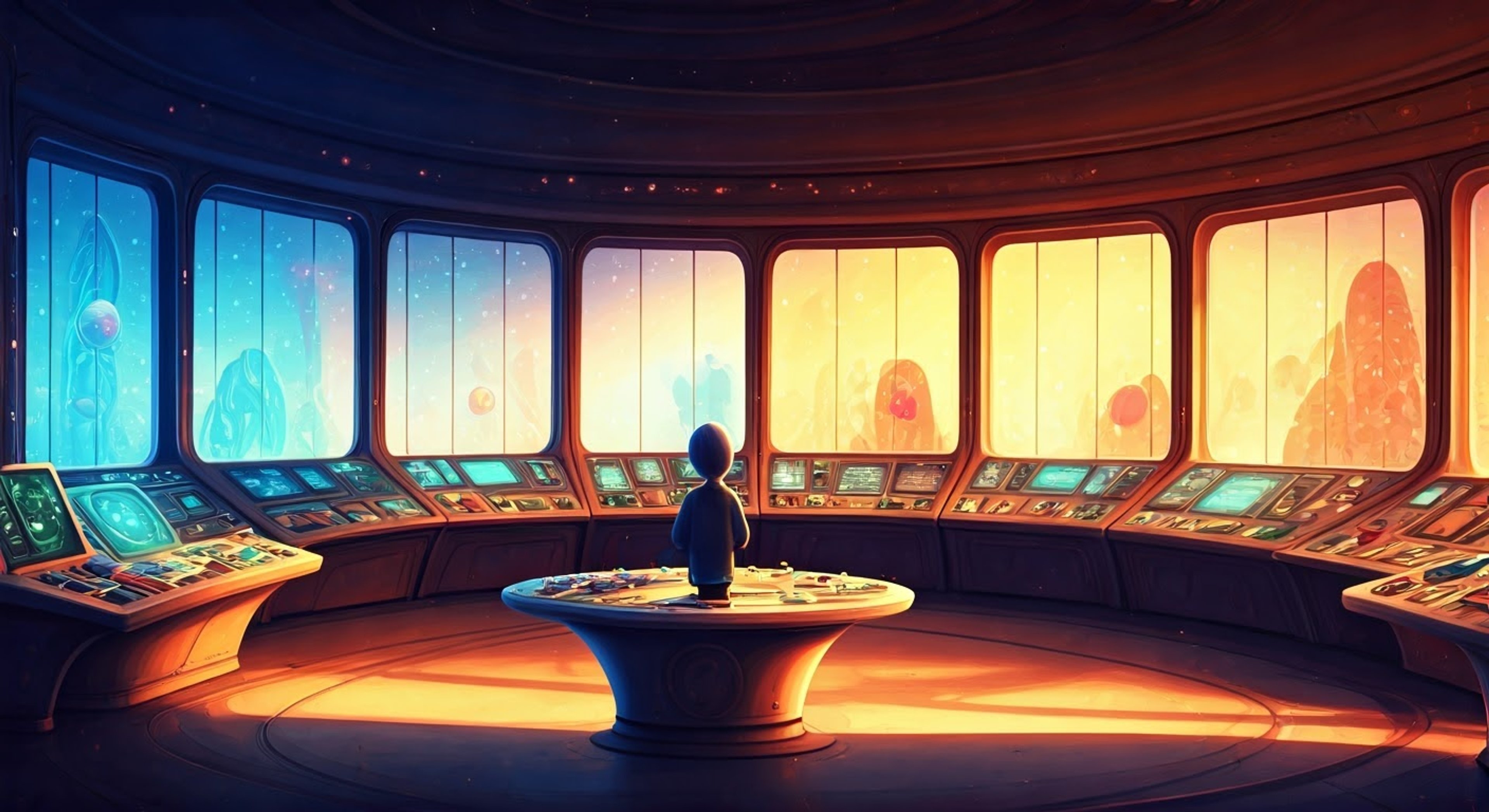 You find yourself in Headquarters facing an increasingly agitated Joy as you question her methods of handling Riley's memories. Her usual glow intensifies to an almost blinding level as she struggles to maintain her composure while defending her position. The air crackles with emotional energy as you push back against her insistence that happiness must always be the priority.