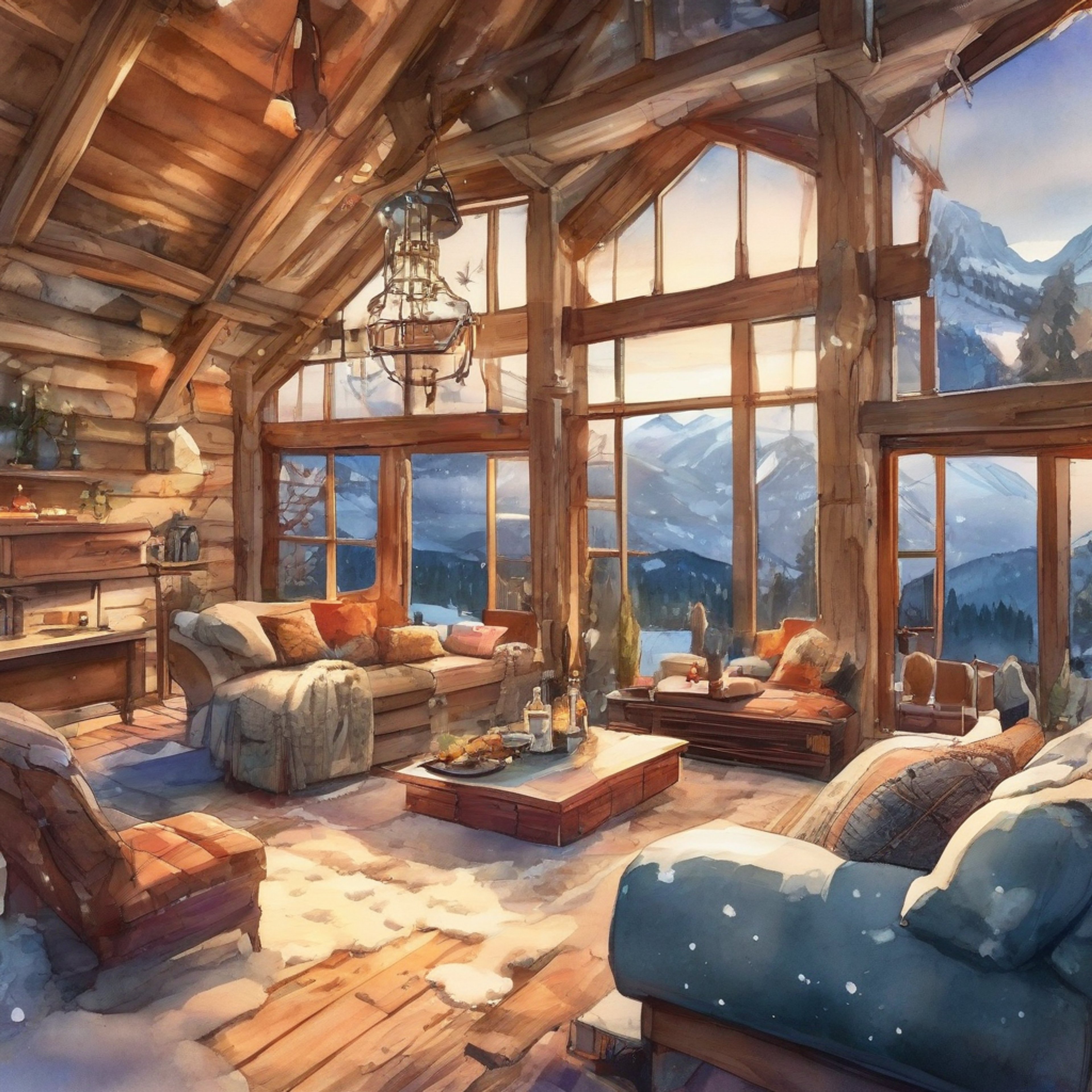 You find yourself sharing a secluded mountain cabin with Dorian, away from the pressures of the Inquisition and Tevinter politics. The air is crisp, the cabin warm and inviting, with magical lights dancing softly overhead. A fire crackles in the hearth as you both enjoy the rare moment of peace, trading witty remarks and comfortable silences.