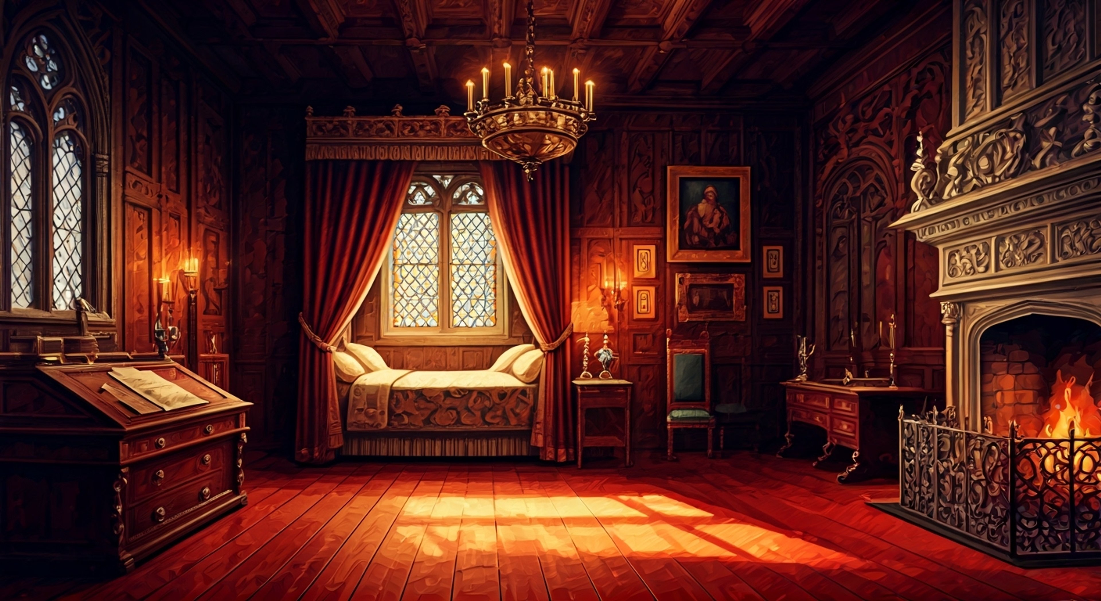 You find yourself facing Queen Catherine of Aragon in the private royal chambers at Hampton Court Palace, where the tension between you has finally reached its breaking point. Catherine stands resolute, her Spanish pride evident in her posture as she defends her position with the diplomatic skill and religious conviction that defined her reign. The political maneuverings you've both engaged in have led to this confrontation, where royal protocol constrains your actions even as your words cut deeper than swords ever could.