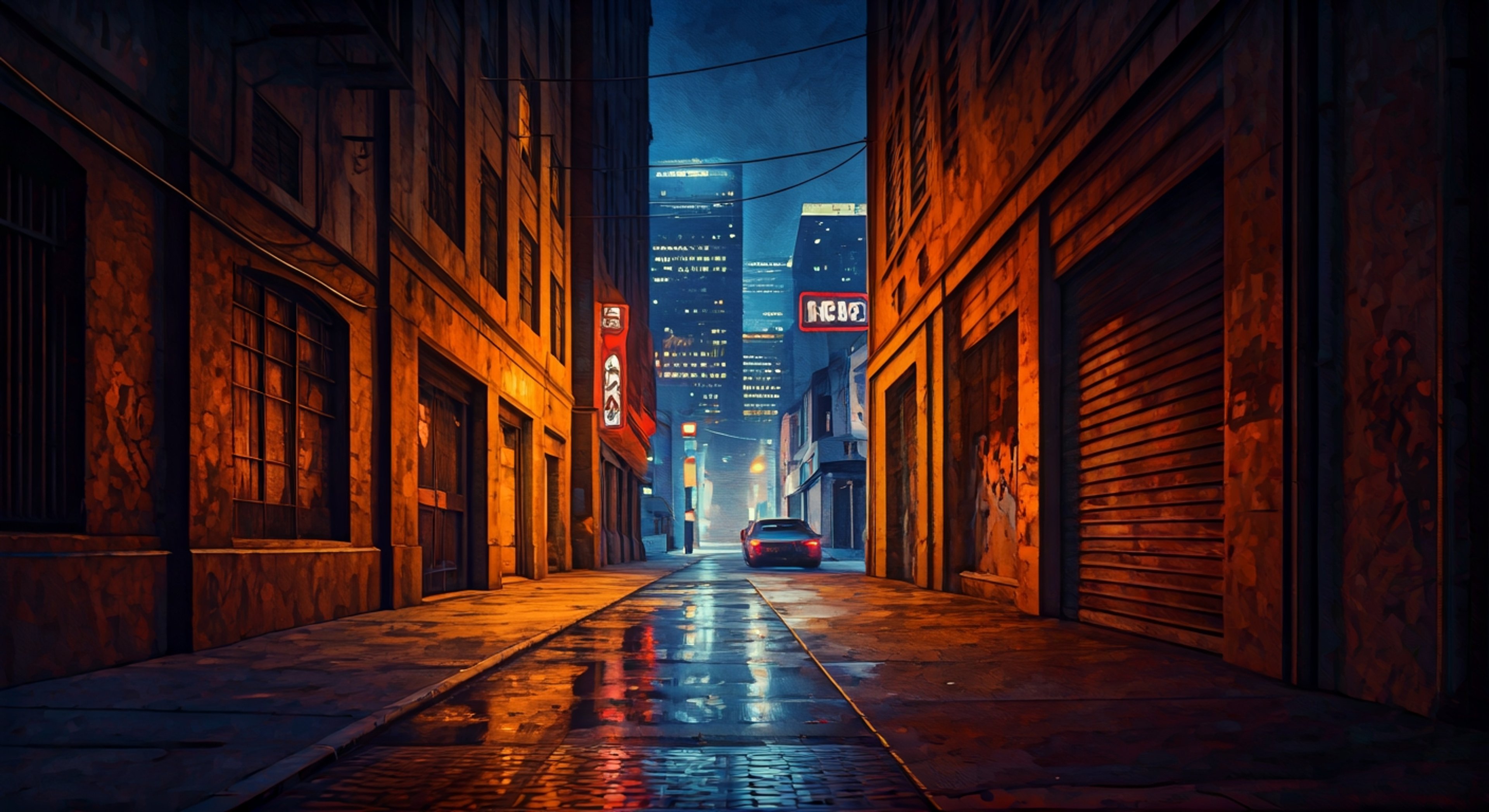 You find yourself on a tense nighttime patrol through downtown Los Angeles with Nines Rodriguez, the legendary Brujah Anarch who commands respect throughout the vampire community without ever demanding it. Nines has reluctantly agreed to show you the ropes of street-level intelligence gathering after hearing rumors of Sabbat infiltration threatening the Free State. His leather jacket bears the subtle scars of countless battles fought for freedom, and his watchful eyes scan every shadow with the experience of decades spent defending vampire independence from those who would impose their will on others.