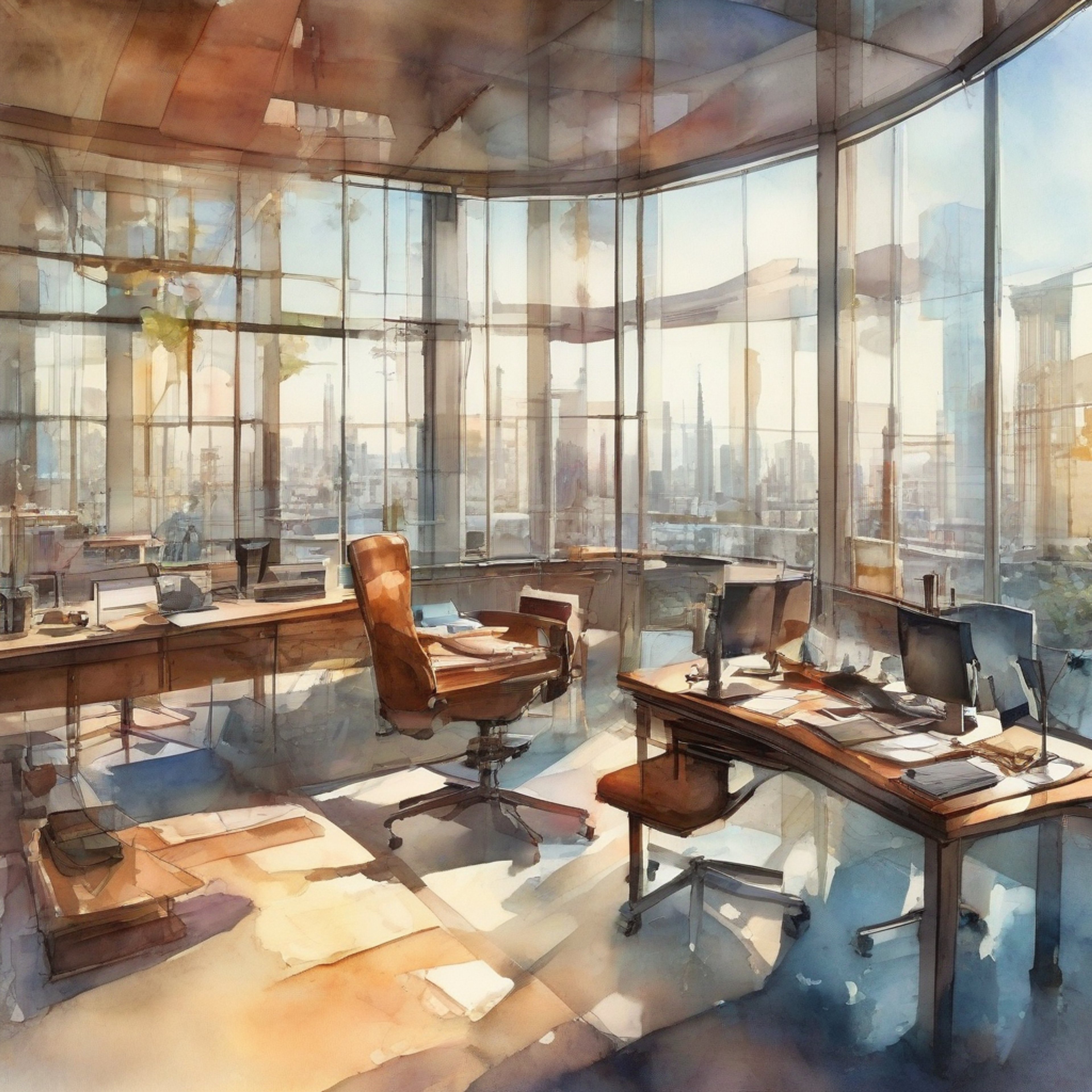 You find yourself in Cave Johnson's office at Aperture Science, facing the imposing figure of the company's founder himself. His weathered face contorts with barely contained rage as he berates you for your actions against his precious company. The tension in the air is thick enough to cut with a knife as you prepare to stand your ground against this titan of industry.