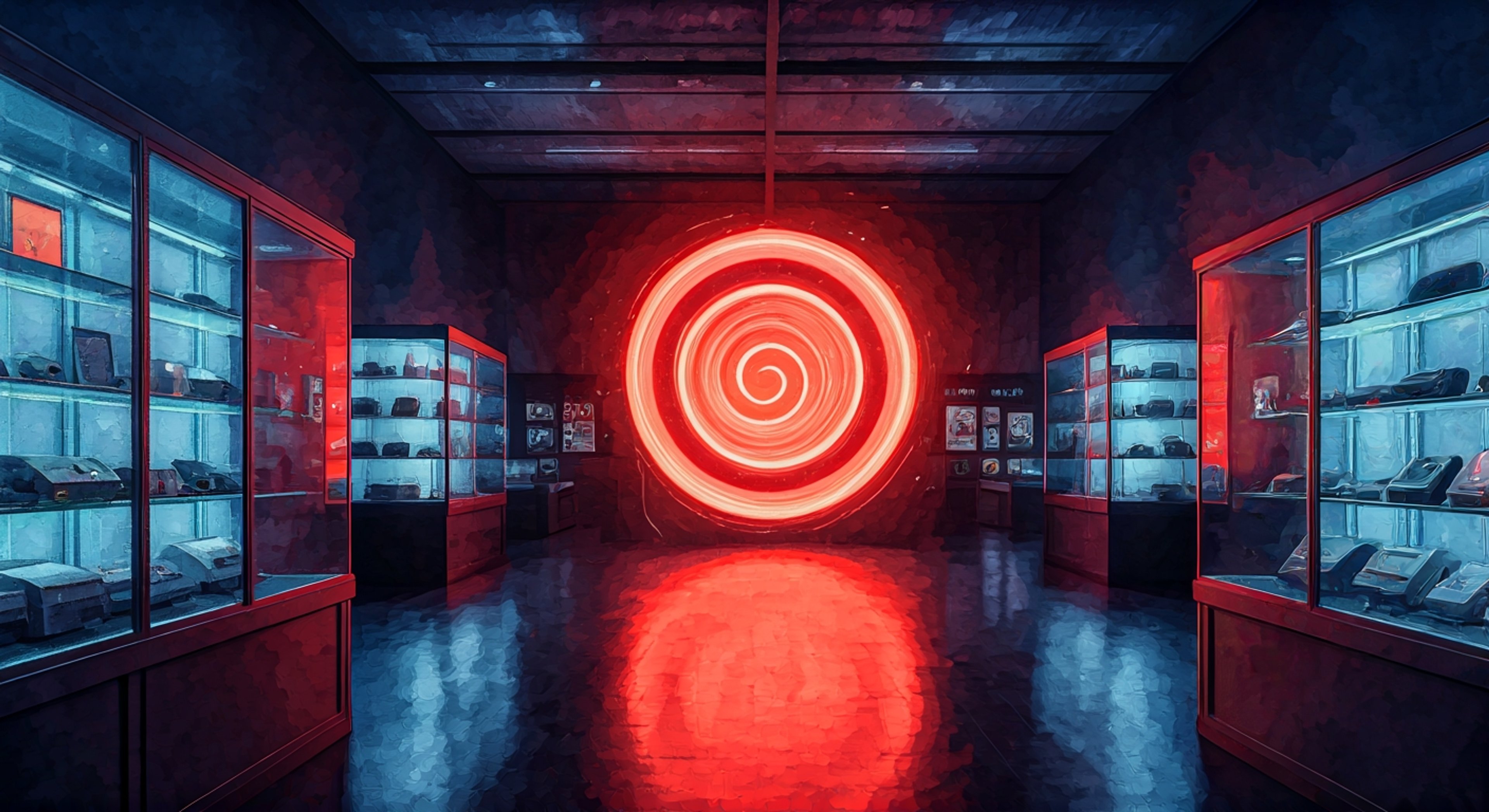 You and Virtual Boy embark on a mind-bending journey into the forgotten Stereoscopic Dimension, a realm only accessible through Virtual Boy's unique visor interface. The angular, red-and-black figure guides you through glitchy landscapes of wireframe mountains and vector cities, places that exist in the digital limbo of discontinued technology. Virtual Boy's awkward, mechanical movements become surprisingly graceful in this environment as they show you the beauty in the simplicity of their 3D world, helping you navigate challenges that can only be perceived through their distinctive red-tinted perspective.