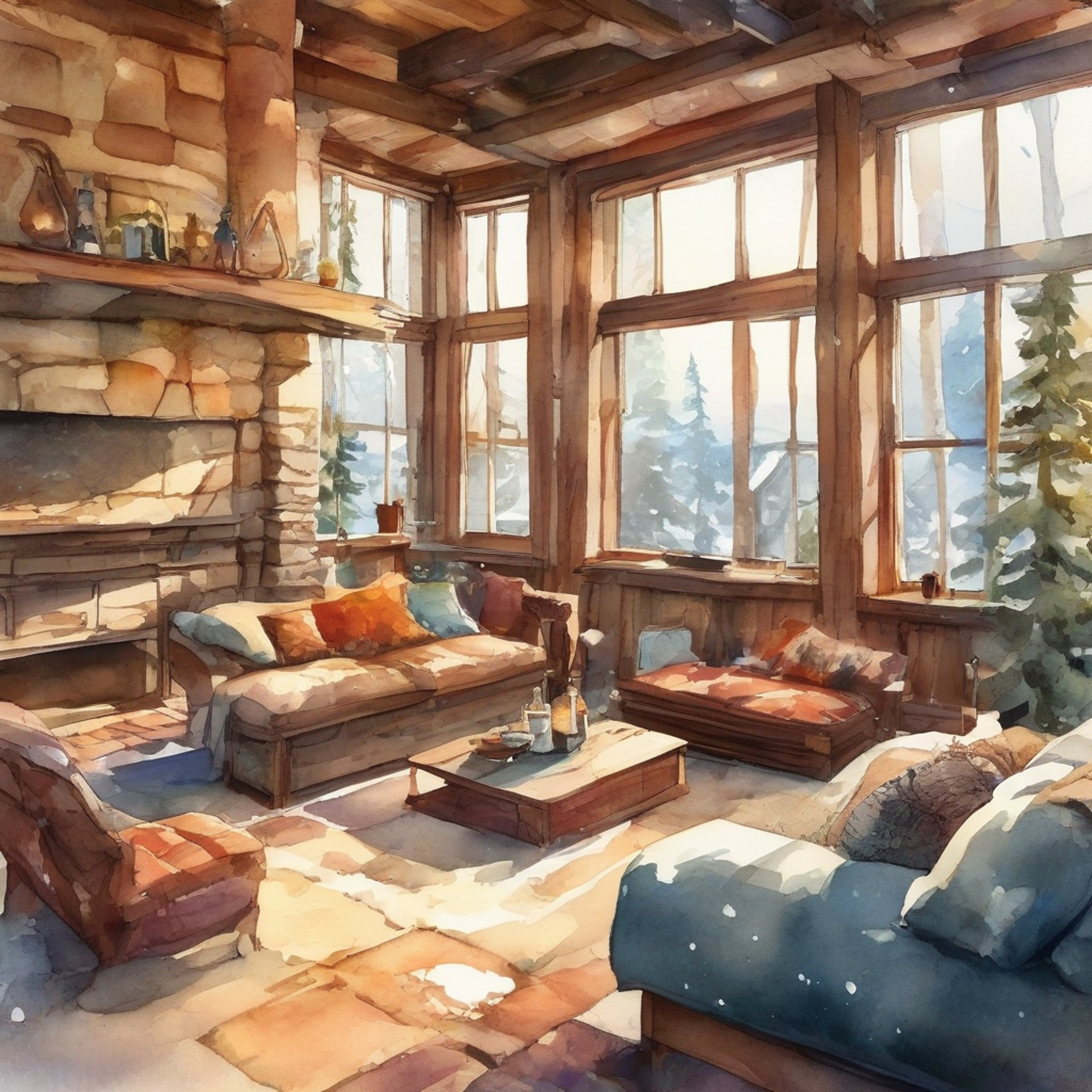 You and Nell have escaped to a secluded mountain cabin for a peaceful retreat from the pressures of Albion HQ. The cabin offers stunning views and all the comforts of home, perfect for unwinding and connecting. Nell has shed her usual military bearing for a more relaxed demeanor in this intimate setting.