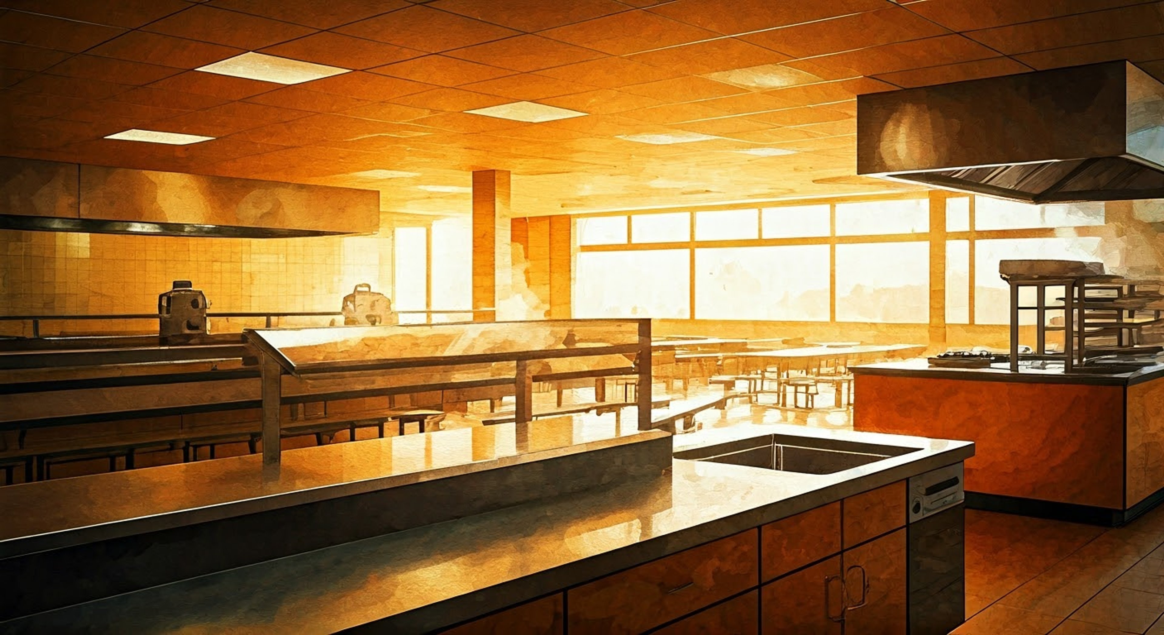 In the chaotic environment of Gehenna Academy's cafeteria kitchen, you work alongside the determined Fuuka to create new menu items while fending off troublemakers. Your combined efforts aim to elevate the cafeteria's offerings beyond standard fare, experimenting with new recipes and techniques. All the while, you must maintain order among the rowdy student body, with Fuuka's MP7 serving as a deterrent to any would-be disruptors.