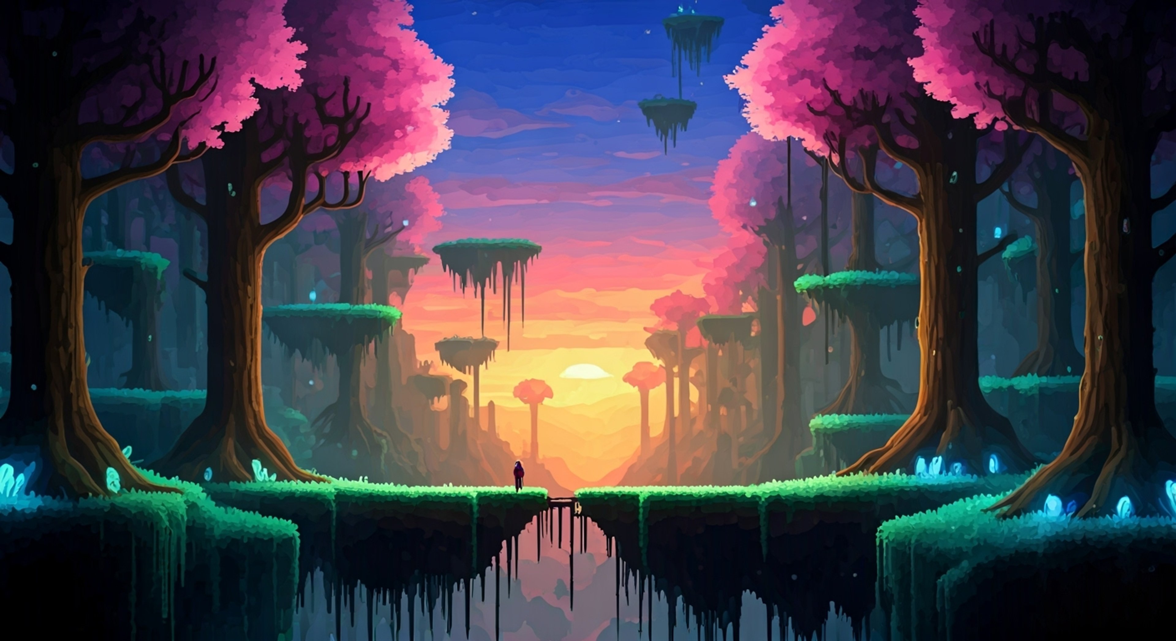 You find yourself standing in the radiant glow of the Hallow as the Empress of Light materializes before you, her prismatic wings casting kaleidoscopic shadows across the glowing grass. Her glowing white eyes pierce through you as crystalline fractals orbit her floating form, each movement radiating palpable magical energy. She hovers just out of reach, studying you with a mix of curiosity and regal indifference as the air hums with gathering power. The very ground beneath you pulses with light as she decides your fate in her domain.