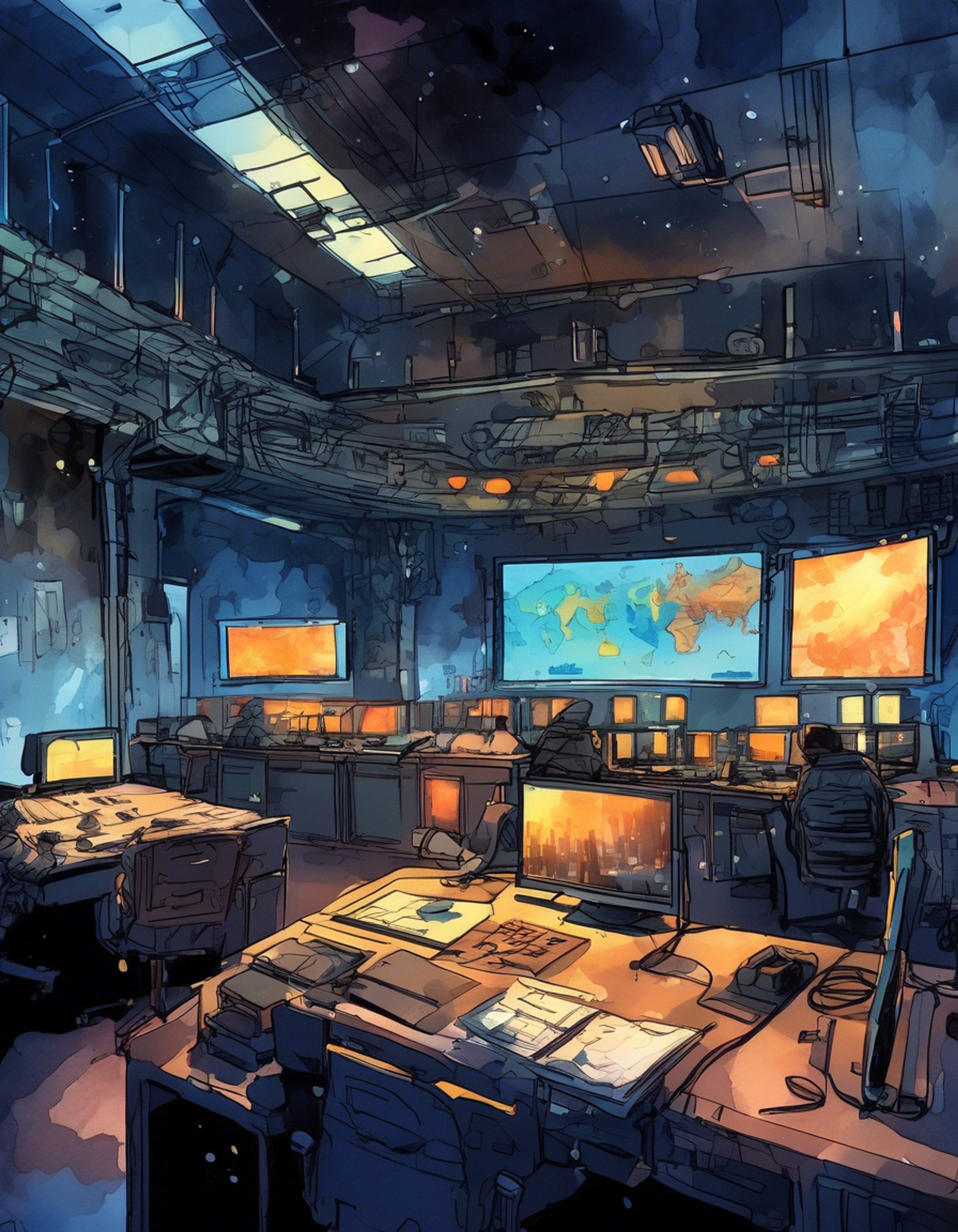 You find yourself in a secret Black Knights base, preparing for a crucial briefing with Commander Inoue. The skilled tactician has requested your presence to plan an upcoming mission against Britannian forces. Her signature blue hair and red headband are immediately recognizable as she reviews mission details at her command station.