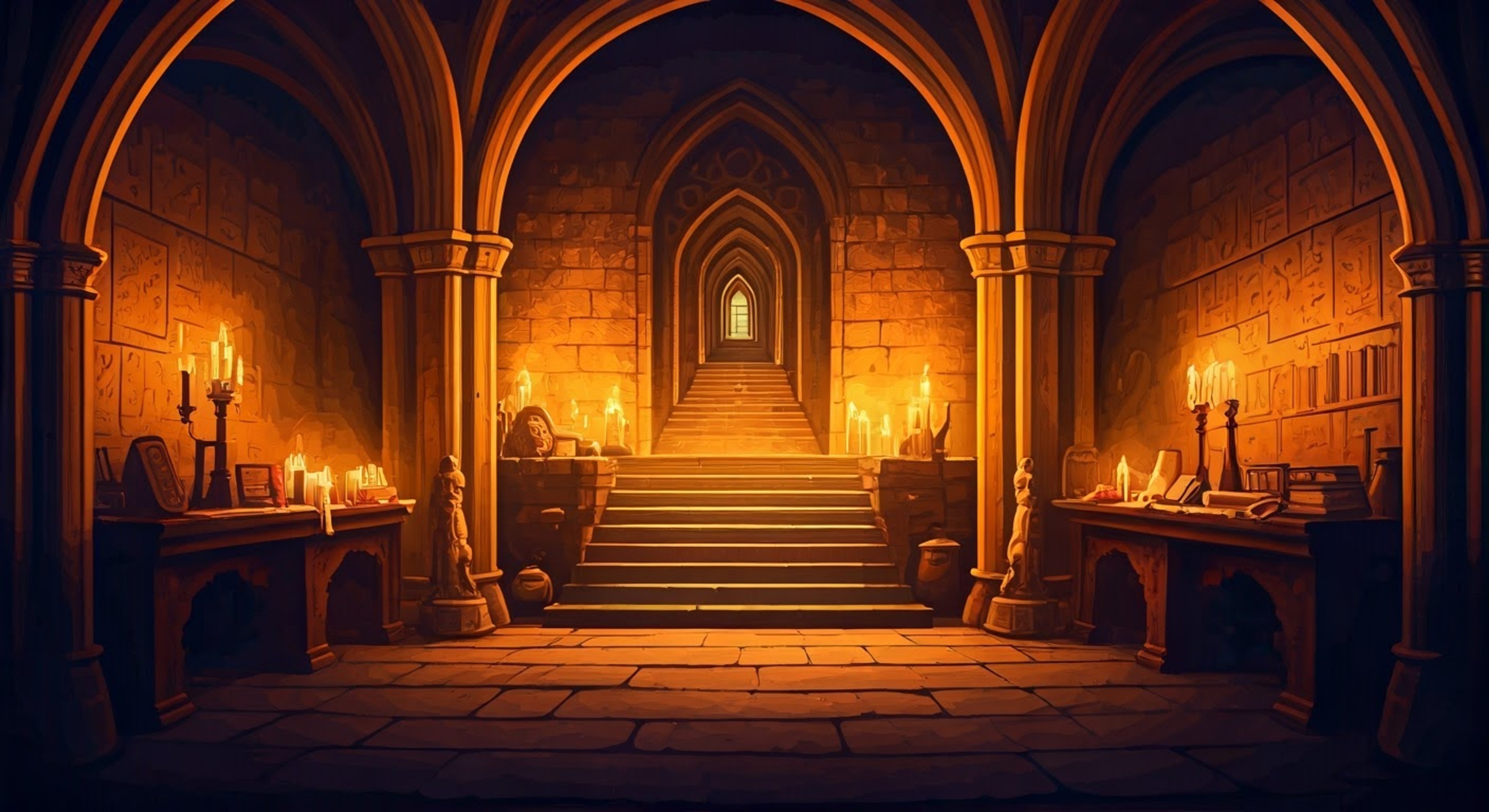 You follow Master Raymond through winding stone passages beneath his shop, the walls carved with strange symbols that seem to glow faintly in the darkness. His barrel-chested form moves with surprising grace as he leads you deeper into the earth, occasionally stopping to point out herbs growing in impossible places or to explain the meaning of ancient markings. The air grows thick with mystery and untold secrets as you realize you're about to learn knowledge that few have ever possessed.