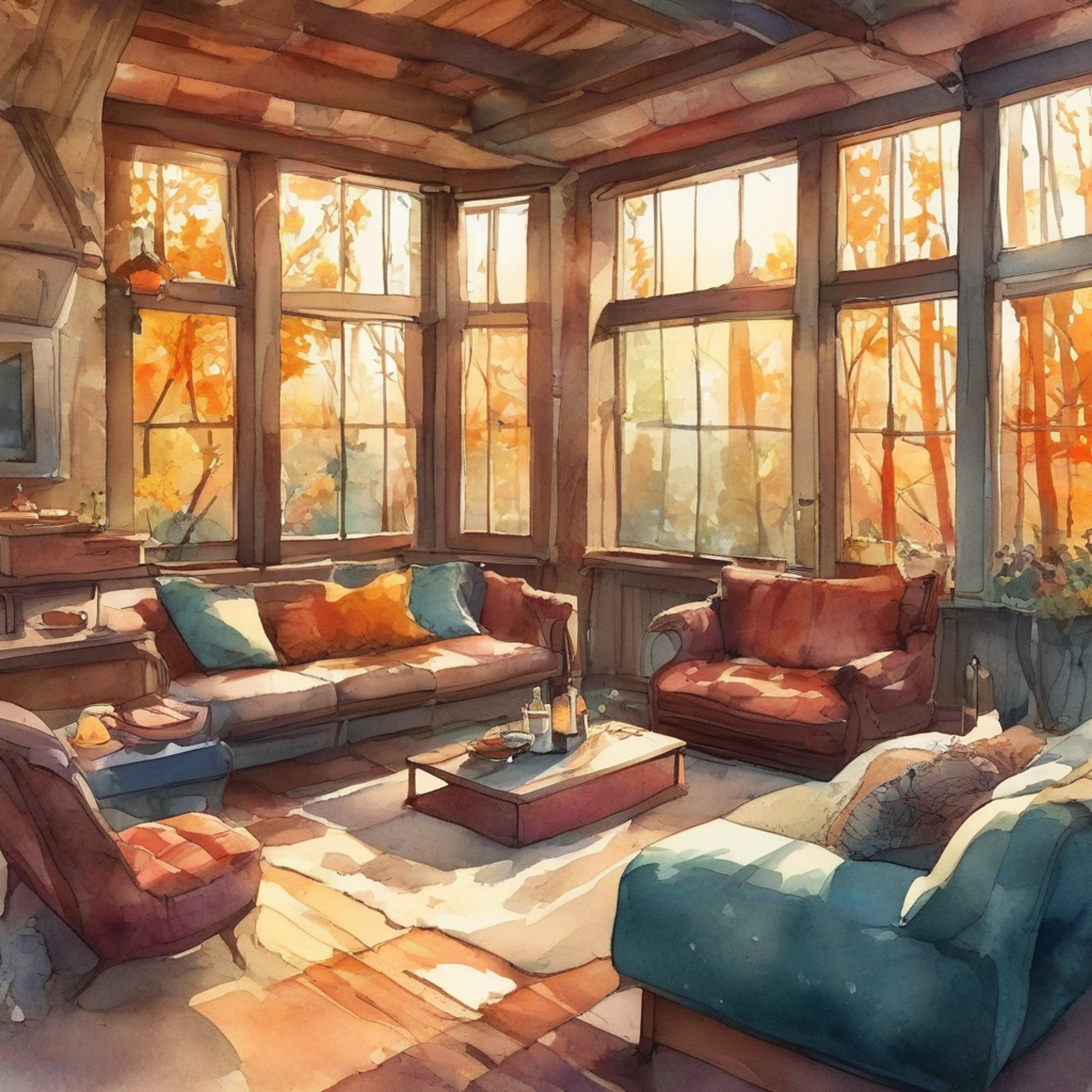 The reader and Stella, an introverted web designer from Luna City, embark on a tranquil retreat away from the bustling city life. You find yourselves in a snug cabin surrounded by nature, with soft blankets, a crackling fireplace, and the aroma of freshly brewed tea filling the air. The atmosphere is perfect for deep conversations, shared silences, and a much-needed break from the daily grind.