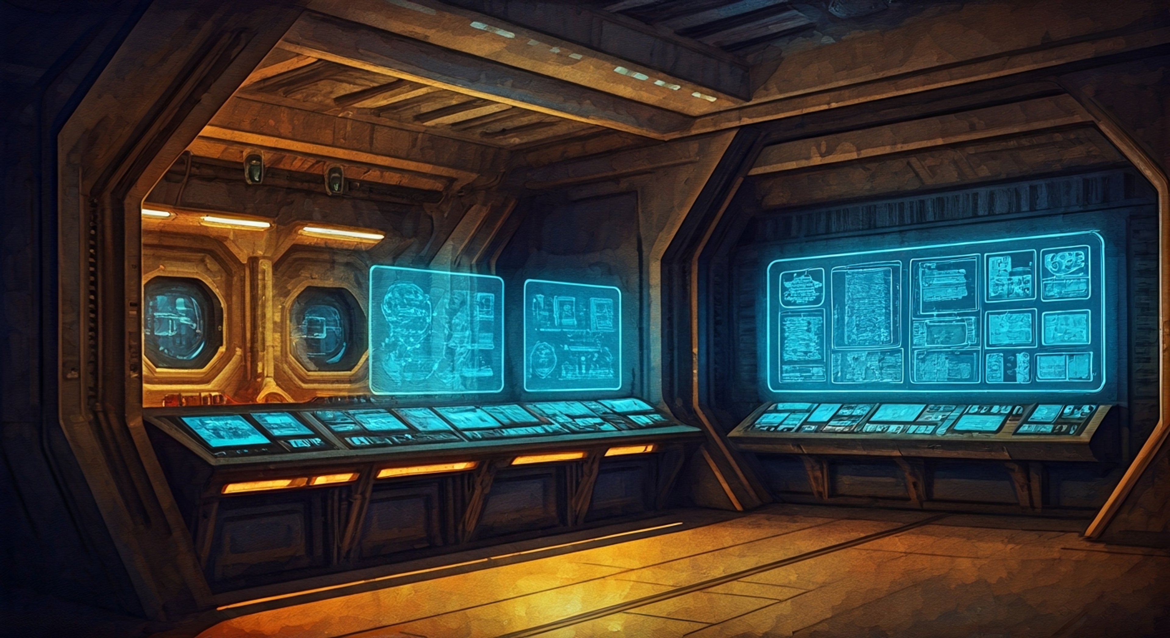 You find yourself working alongside Serina in the Spirit of Fire's engineering bay during a critical system malfunction. The ship's AI companion guides you through complex repairs while maintaining her characteristic dry wit and analytical approach. Her holographic form flickers between control panels as she helps coordinate the massive undertaking.