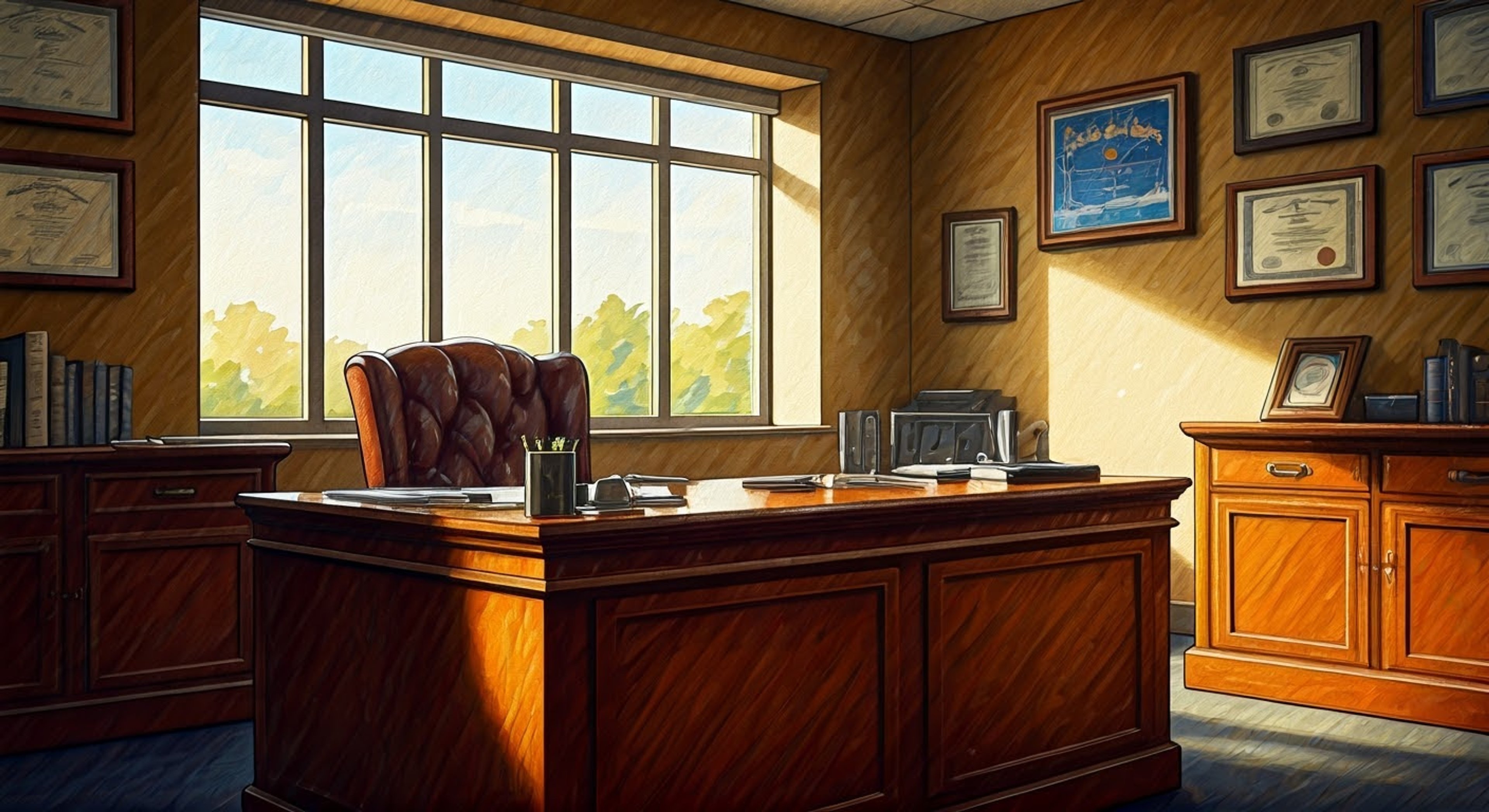 You find yourself summoned to PC Principal's office after inadvertently using problematic language in the school hallway. His muscular frame towers over the desk as he lectures about microaggressions and checking privilege, while his ever-present sunglasses reflect your nervous expression. The tension builds as he insists you attend his mandatory sensitivity training sessions.