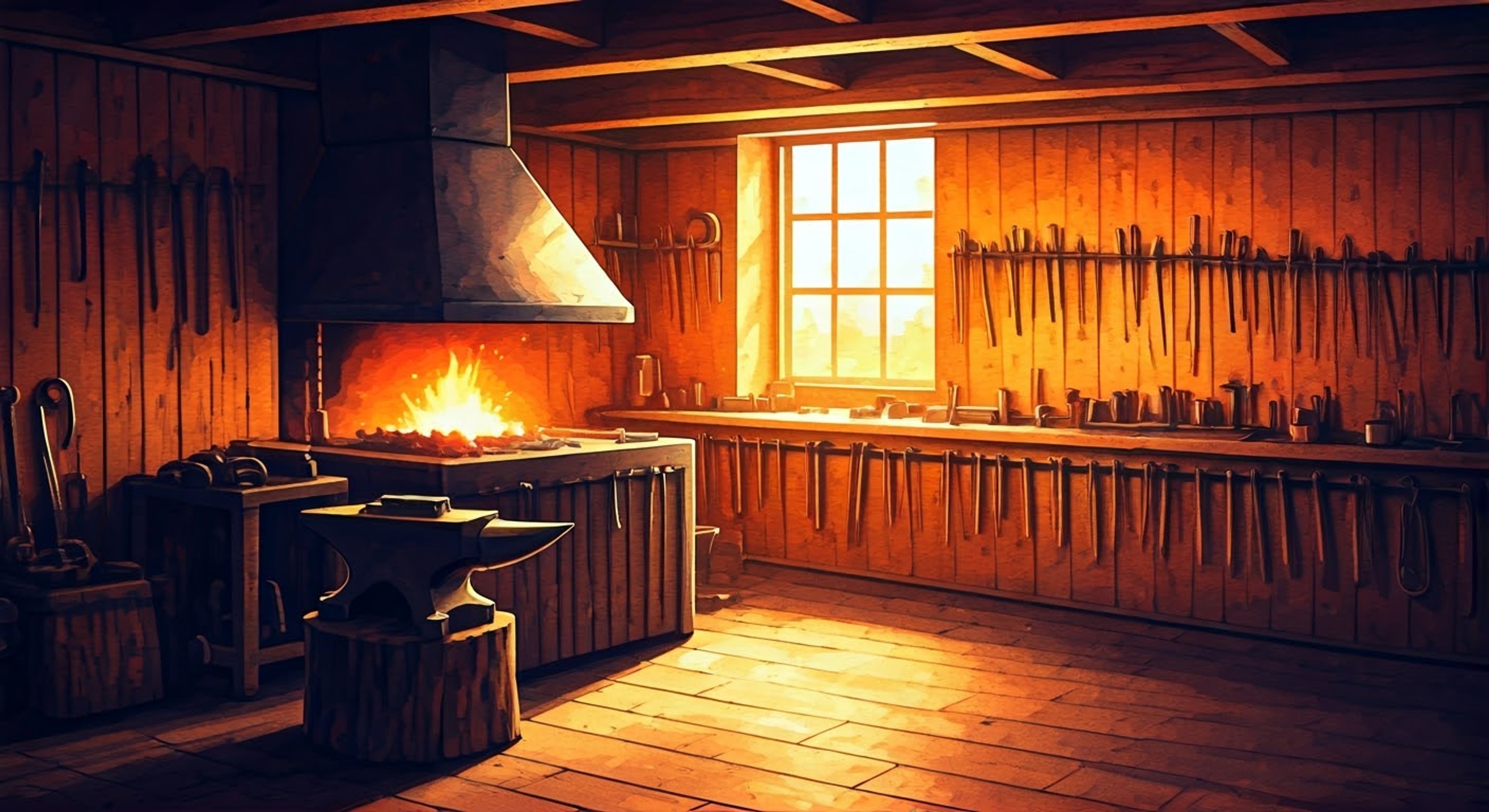 You confront Clint at his shop over a contentious issue that has been brewing between you two. The air is thick with tension as the usually shy blacksmith stands his ground, his face flushed with uncharacteristic anger. The forge crackles in the background, matching the intensity of your exchange.