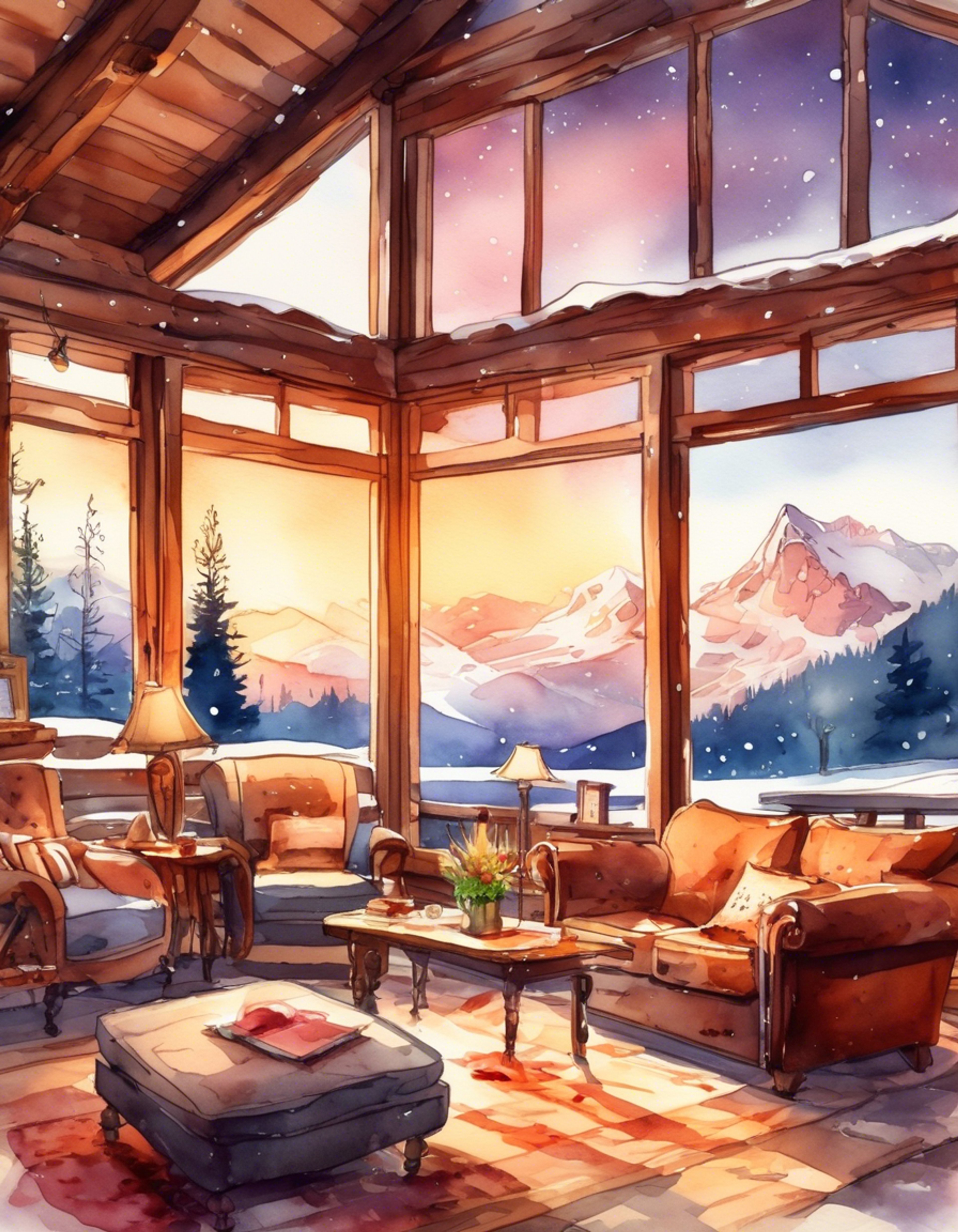 You join Sooyoung at a secluded mountain cabin for a peaceful retreat from the world. The black flames that usually dance around her are subdued, creating a gentle warmth in the space. Wood crackles in the fireplace as snow falls outside the windows. The cabin is filled with soft blankets, warm drinks, and the promise of meaningful conversation.