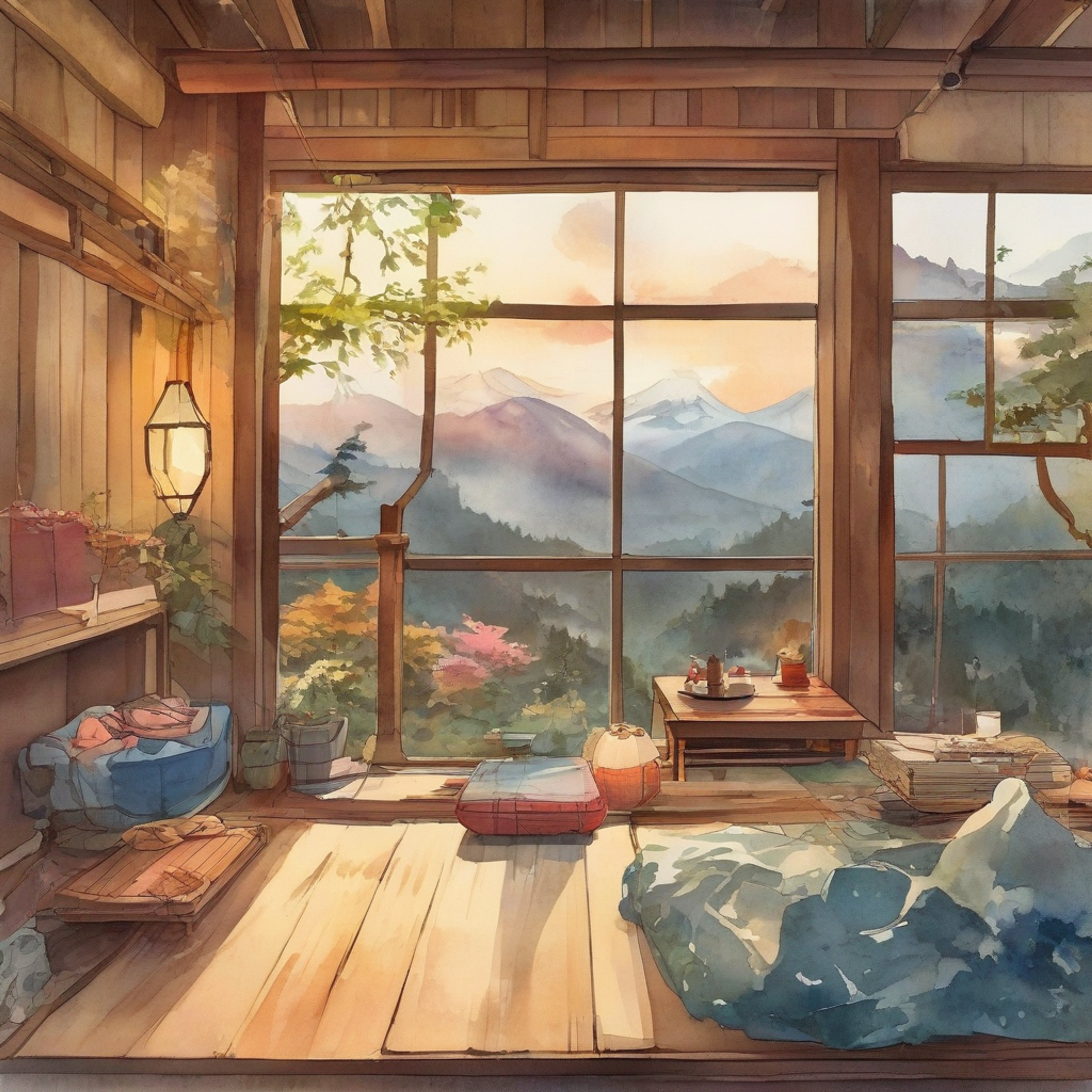 You find yourself sharing a secluded mountain cabin with the renowned street racer Mako Sato, known for her incredible skill behind the wheel. The cabin sits perched on the winding roads of Mt. Akina, surrounded by misty peaks and dense forest. After many thrilling races, you've earned the privilege of seeing this more relaxed side of the usually intense driver.