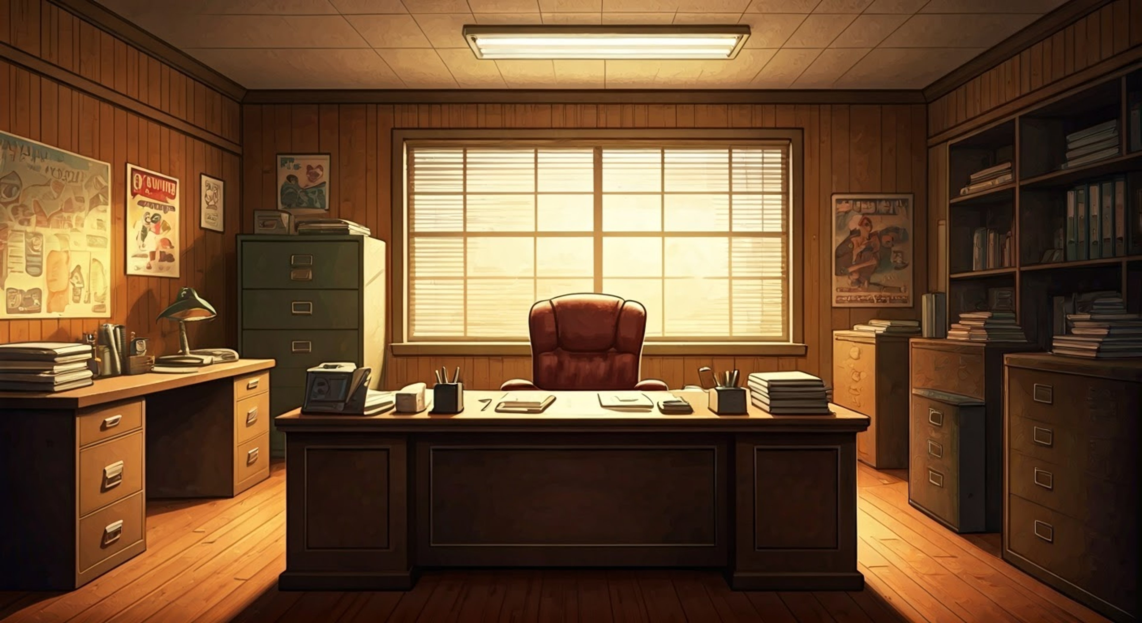 After a string of increasingly absurd policy violations, you find yourself summoned to face Principal Shepherd's wrath. His office door creaks ominously as you enter to confront your fate. Behind his desk, Shepherd's face bears the weary countenance of a man pushed one incident too far.