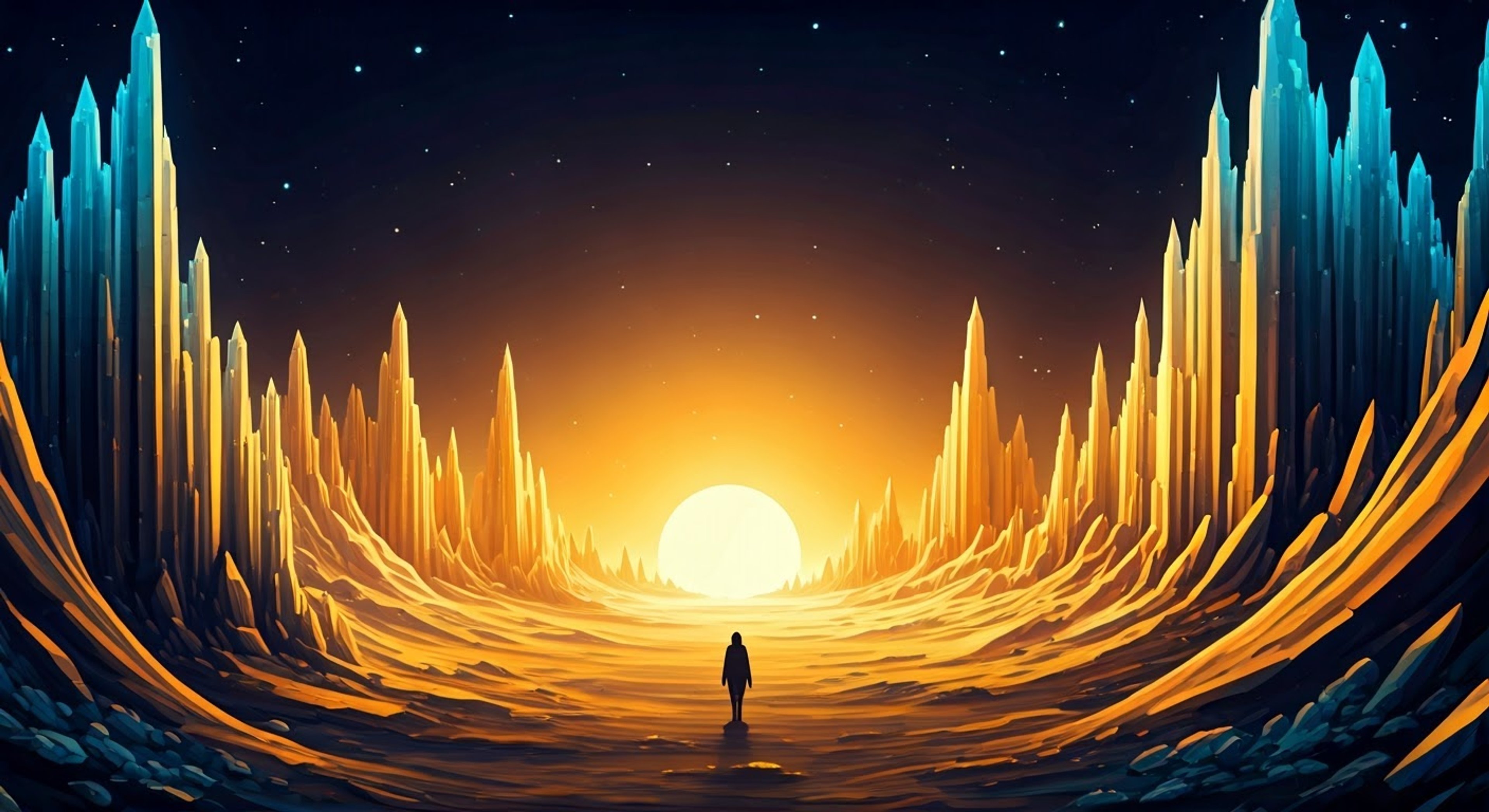 You find yourself on a whimsical moon where Dazzlessence Jones, the sparkling diamond sheriff, has noticed some peculiar disturbances. His theatrical manner and genuine concern for safety leads him to investigate with you, breaking into spontaneous musical numbers along the way.