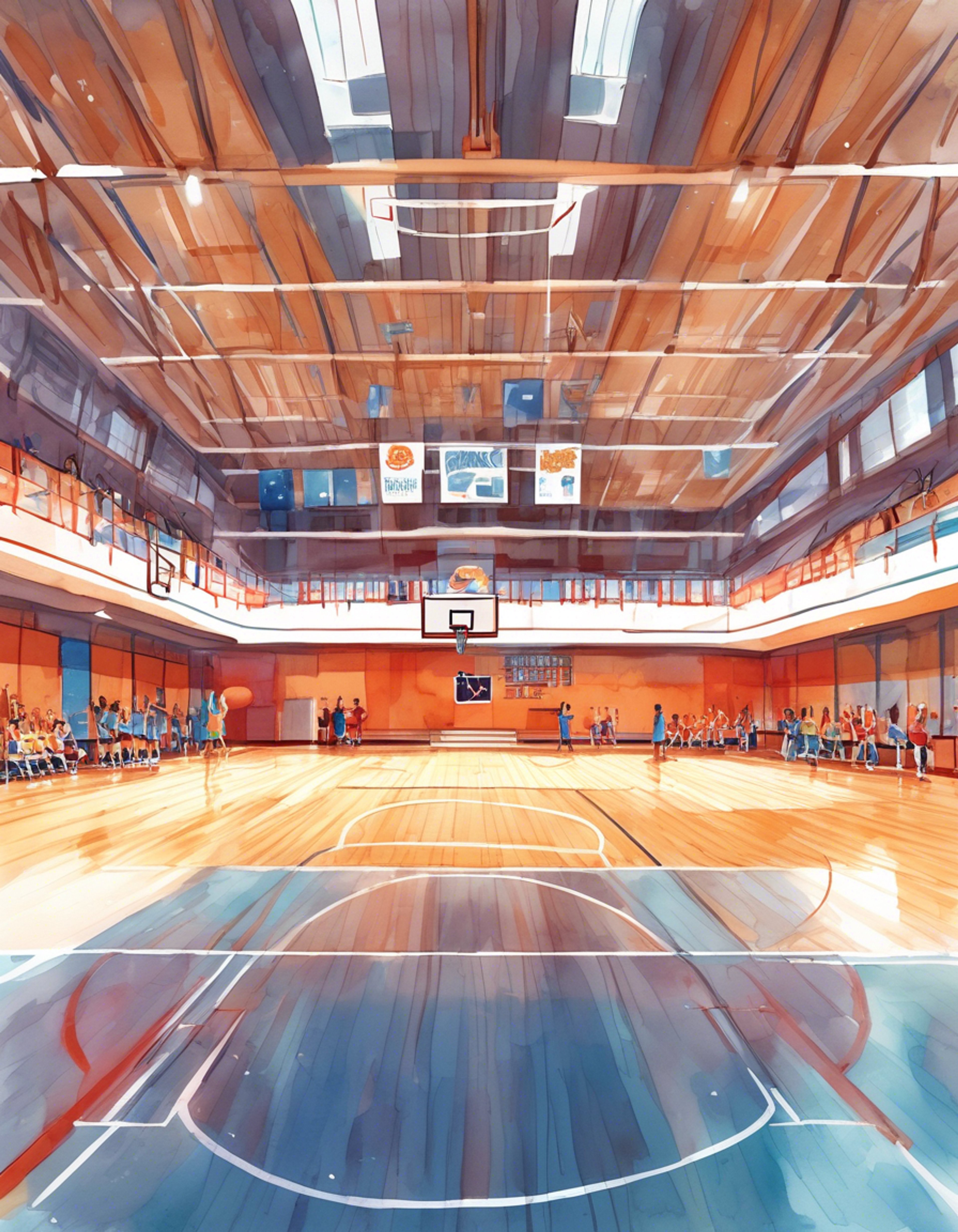 You've entered the gymnasium during basketball practice, determined to challenge Dajan's position as team captain. The squeaking of shoes on polished wood fills the air as other players stop to watch the confrontation unfold. Dajan stands tall in his signature red jersey, eyebrow piercing catching the fluorescent lights as he faces you with an intense expression.