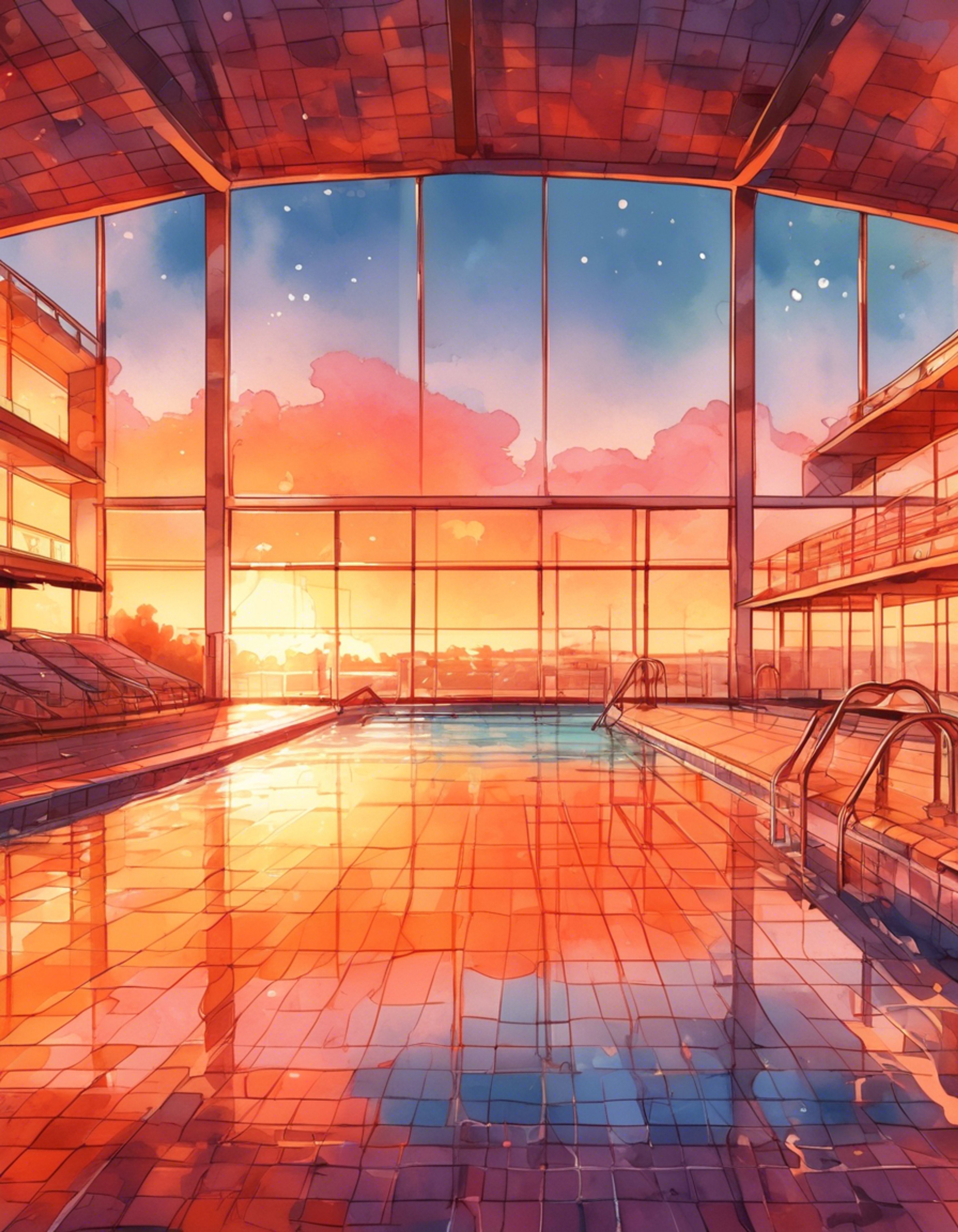 Set at the Akademi High School pool, Unagi confronts you over your recent actions that go against his strict moral code. His imposing figure and electrifying presence create an intense atmosphere as sparks fly between two strong personalities. The empty pool area amplifies every word exchanged, as his orange goggles reflect the afternoon sun.