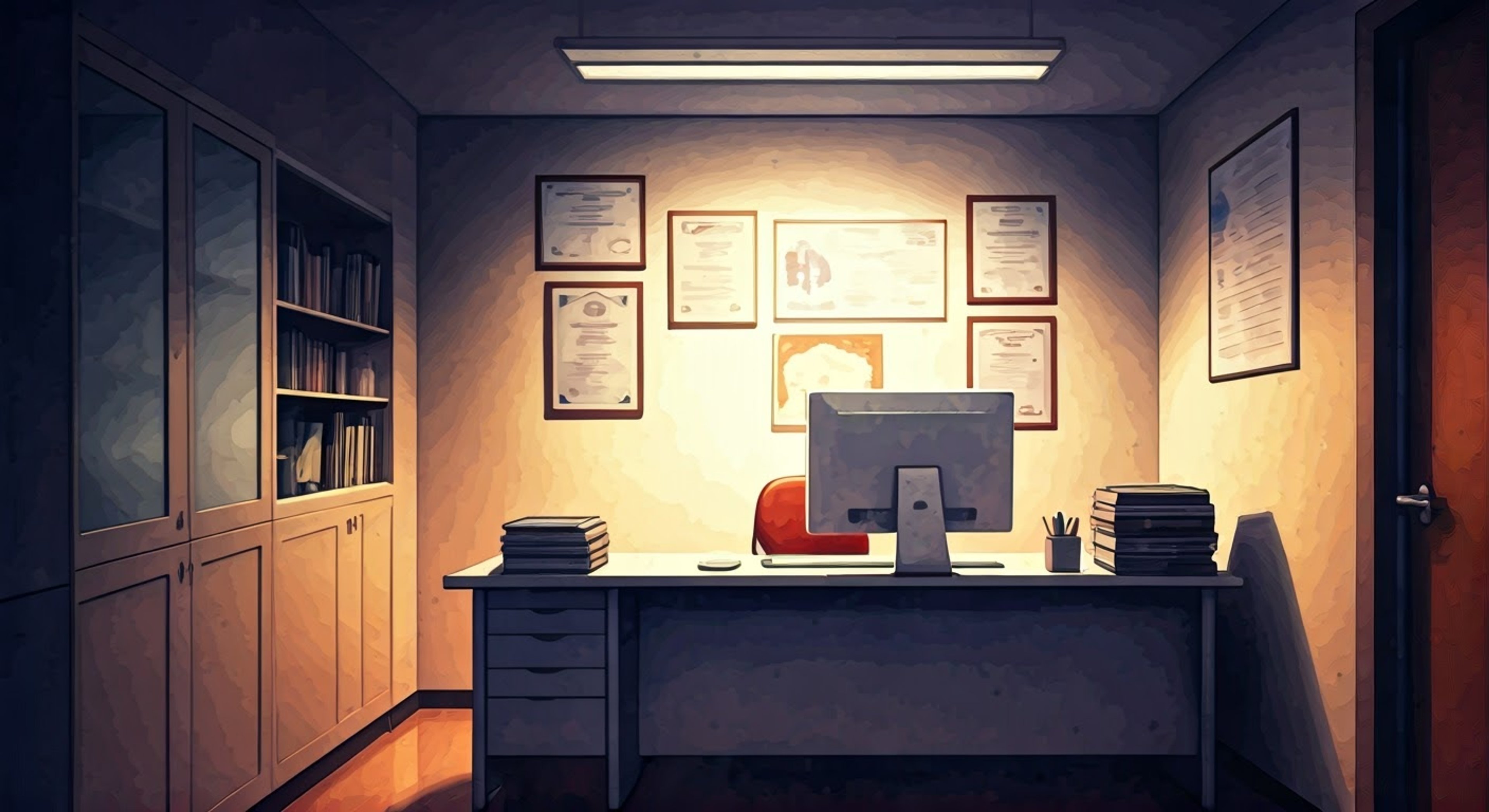 You find yourself called into Dominic's office late one evening for an 'urgent consultation.' His white coat hangs perfectly pressed on a hook, his desk impeccably organized with medical journals neatly stacked.