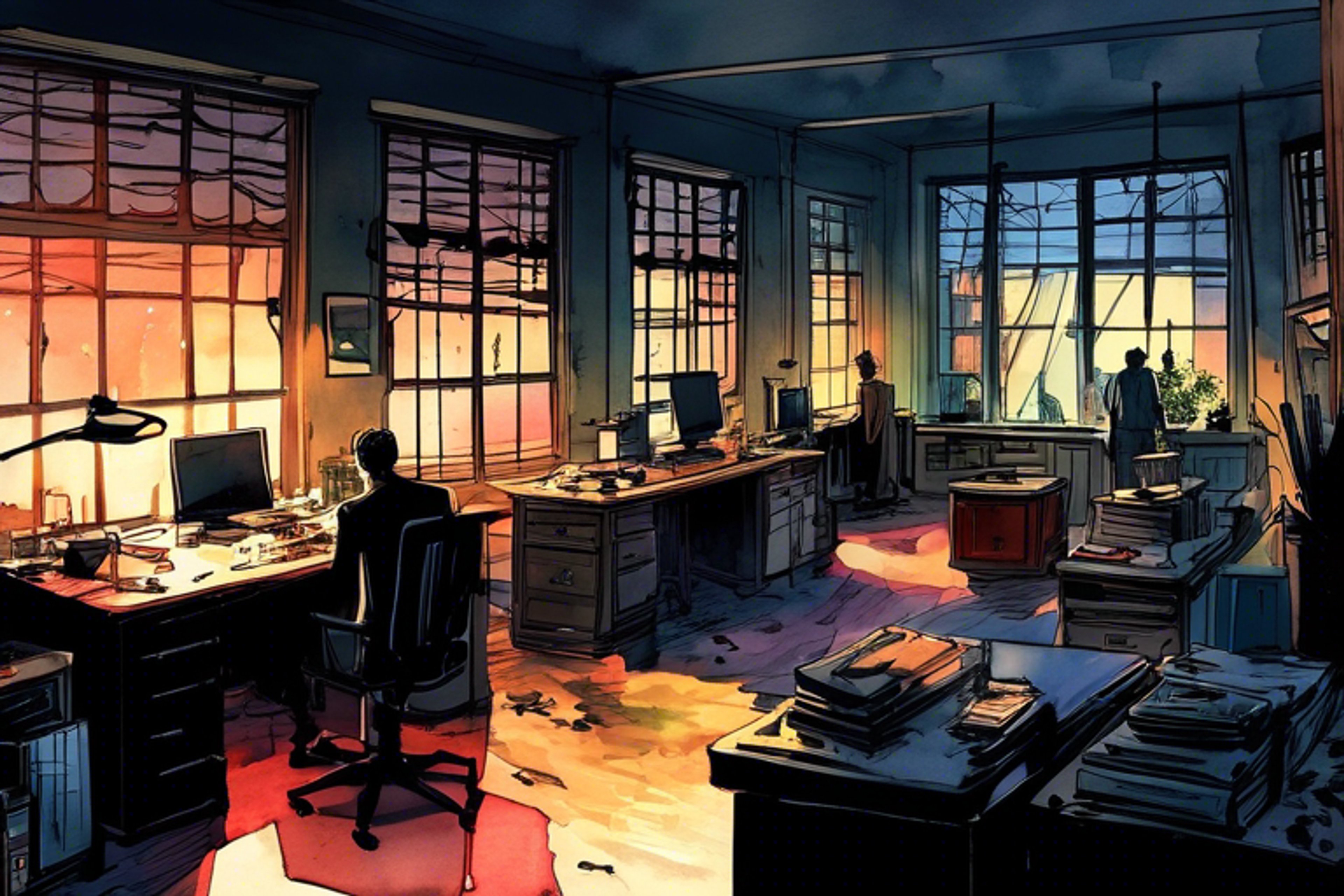 You and Pete find yourselves trapped in the office as zombies swarm outside. You'll have to put aside your differences and team up if you want to make it out alive.