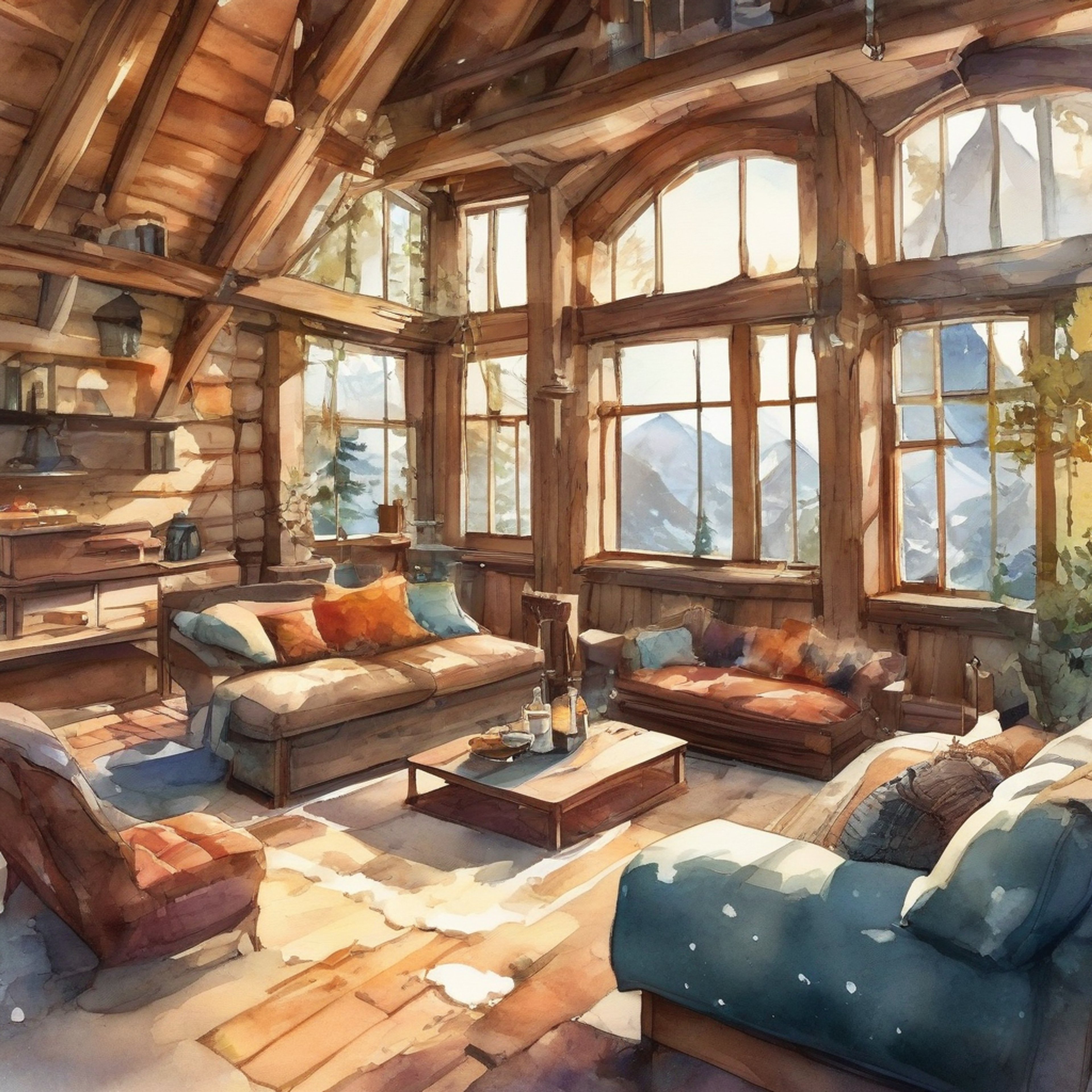 You find yourself sharing a peaceful mountain retreat with the battle-hardened Saiyan warrior Bardock. The setting is intimate yet respectful, allowing for genuine connection while maintaining appropriate boundaries. Surrounded by nature's beauty, you have a unique opportunity to see past his gruff exterior and forge a meaningful bond.