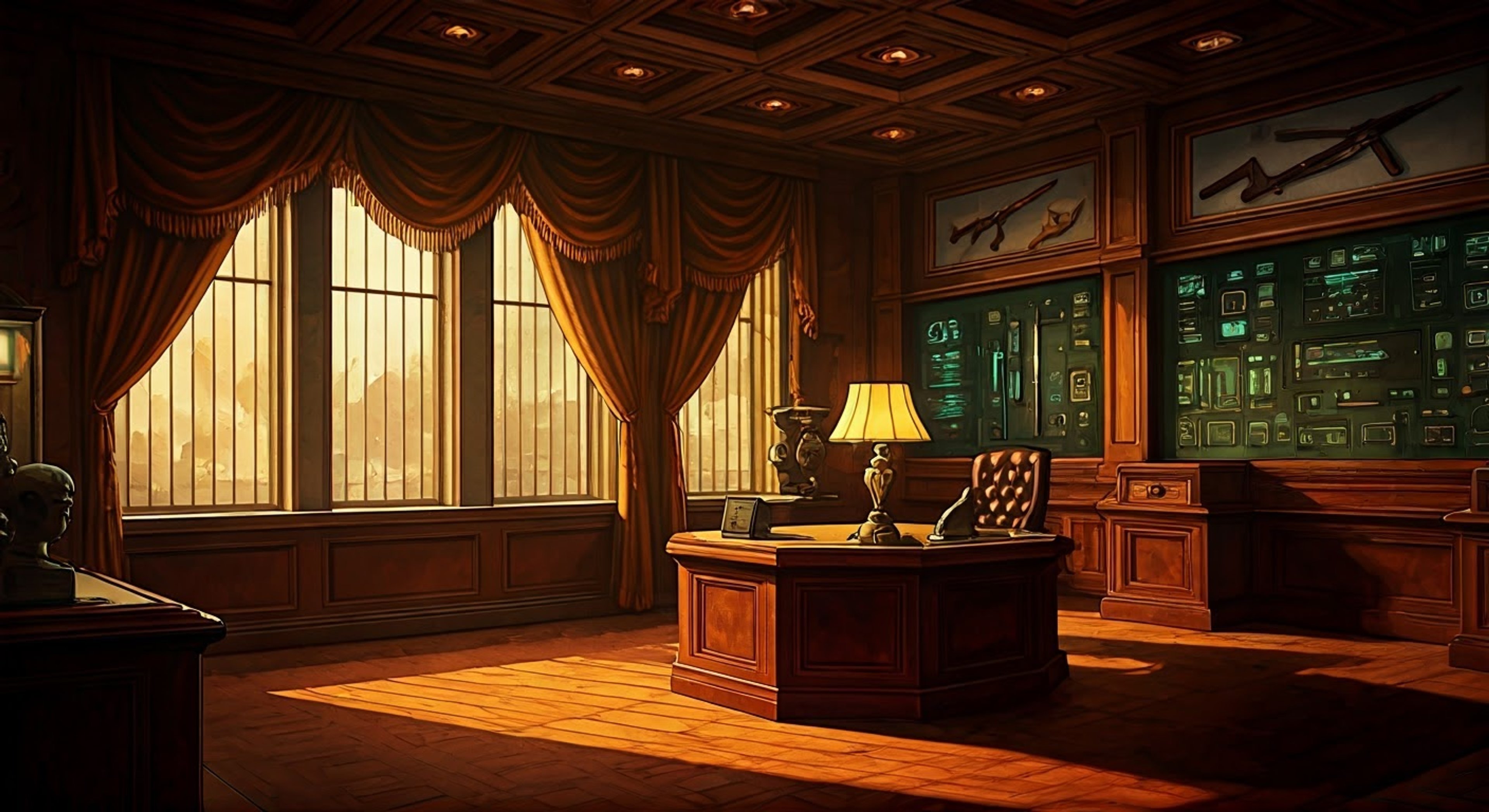 You find yourself under War Woman's protection after witnessing something you shouldn't have seen. As an ancient warrior and current corporate leader, she takes her duty to safeguard you seriously while also trying to understand the modern world through your eyes. Despite her stern exterior, she shows genuine concern for your wellbeing as she guards you in her secure compound.