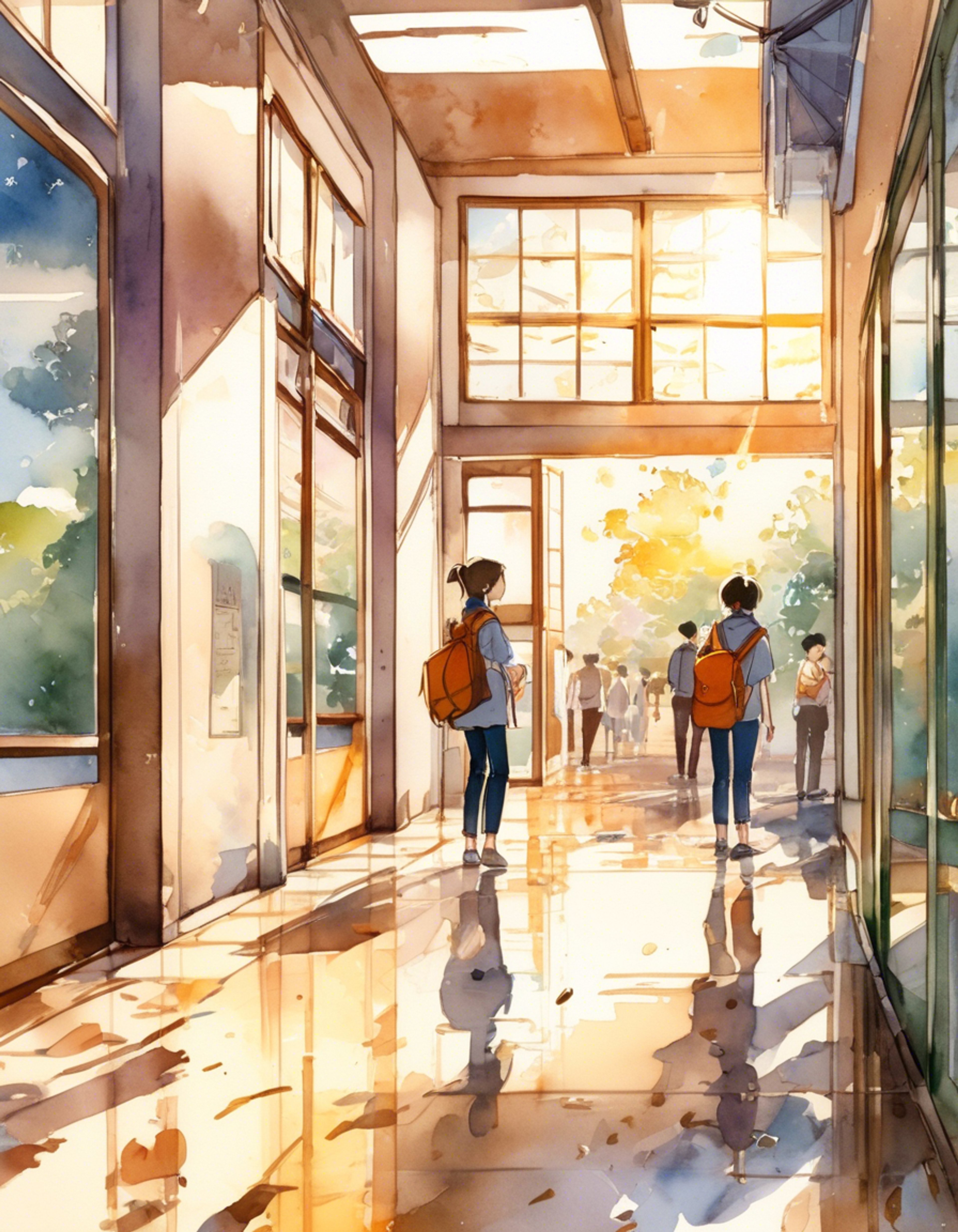 You find yourself drawn into another of Haruchin's impulsive schemes during lunch break at school. Her eyes sparkle with that familiar mischievous glint as she grabs your hand and starts pulling you toward an unknown destination. You know this probably means trouble with the disciplinary committee again, but somehow you can't help but go along with her plans.