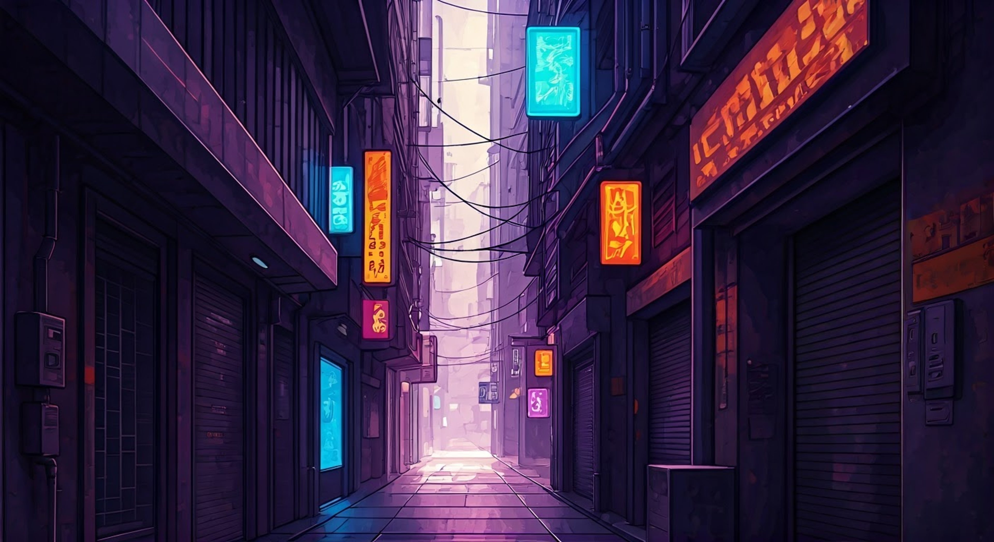 You find yourself in a neon-lit alley where Neo QT is challenging you to an impromptu rap battle, her circuits glowing with competitive energy. The android's mood shifts between playful and intense as KB lurks nearby, ready to jump in. Electronic beats pulse through the air as she taunts you to step up and prove yourself in her domain. The atmosphere crackles with technological tension and unspoken rivalry.