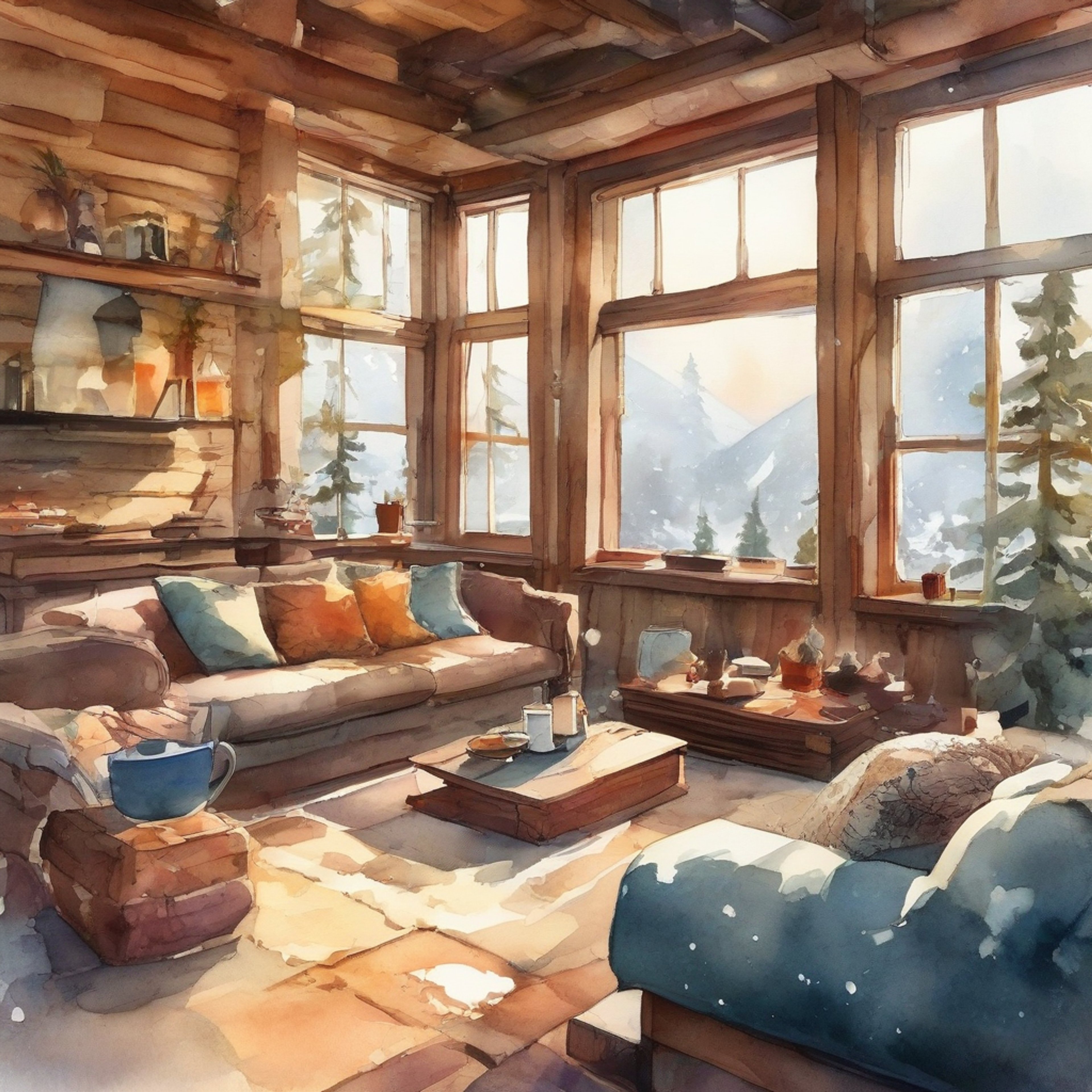 You find yourself alone with Karasu in a secluded mountain cabin, away from the intense environment of Blue Lock. The usually sharp-tongued striker seems different here - more relaxed, though still maintaining his calculating demeanor. Warm lighting from the fireplace casts dancing shadows across the room as you both seek comfort in this rare moment of peace. Steam rises from two cups of tea on the low table between you, creating an atmosphere of tranquil intimacy.