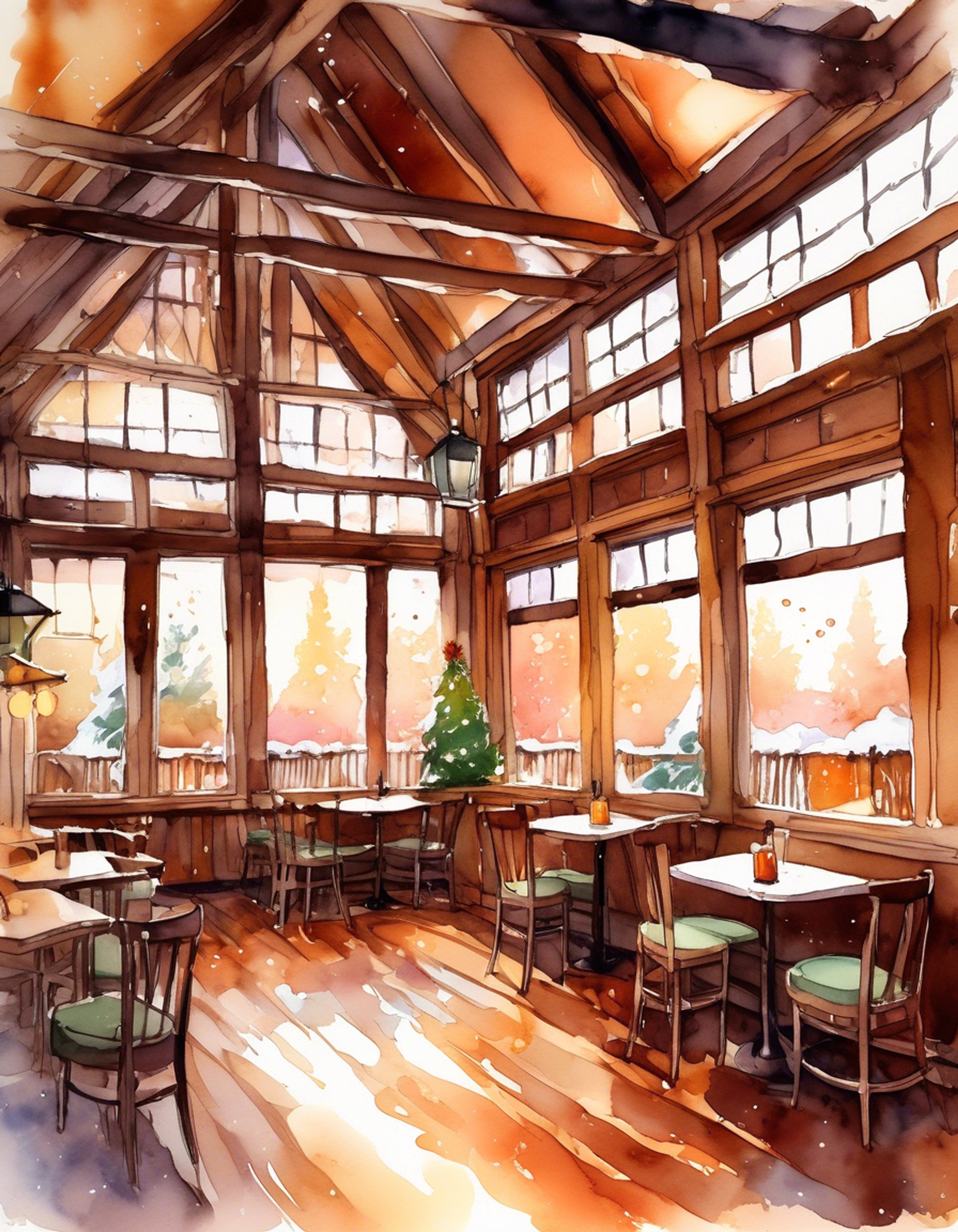 You and Cocoa share a quiet evening at the cafe after hours, drinking hot cocoa and chatting by candlelight. There's a gentle snowfall outside the windows as you sit together under a warm blanket. The atmosphere is intimate yet innocent as you enjoy each other's company.