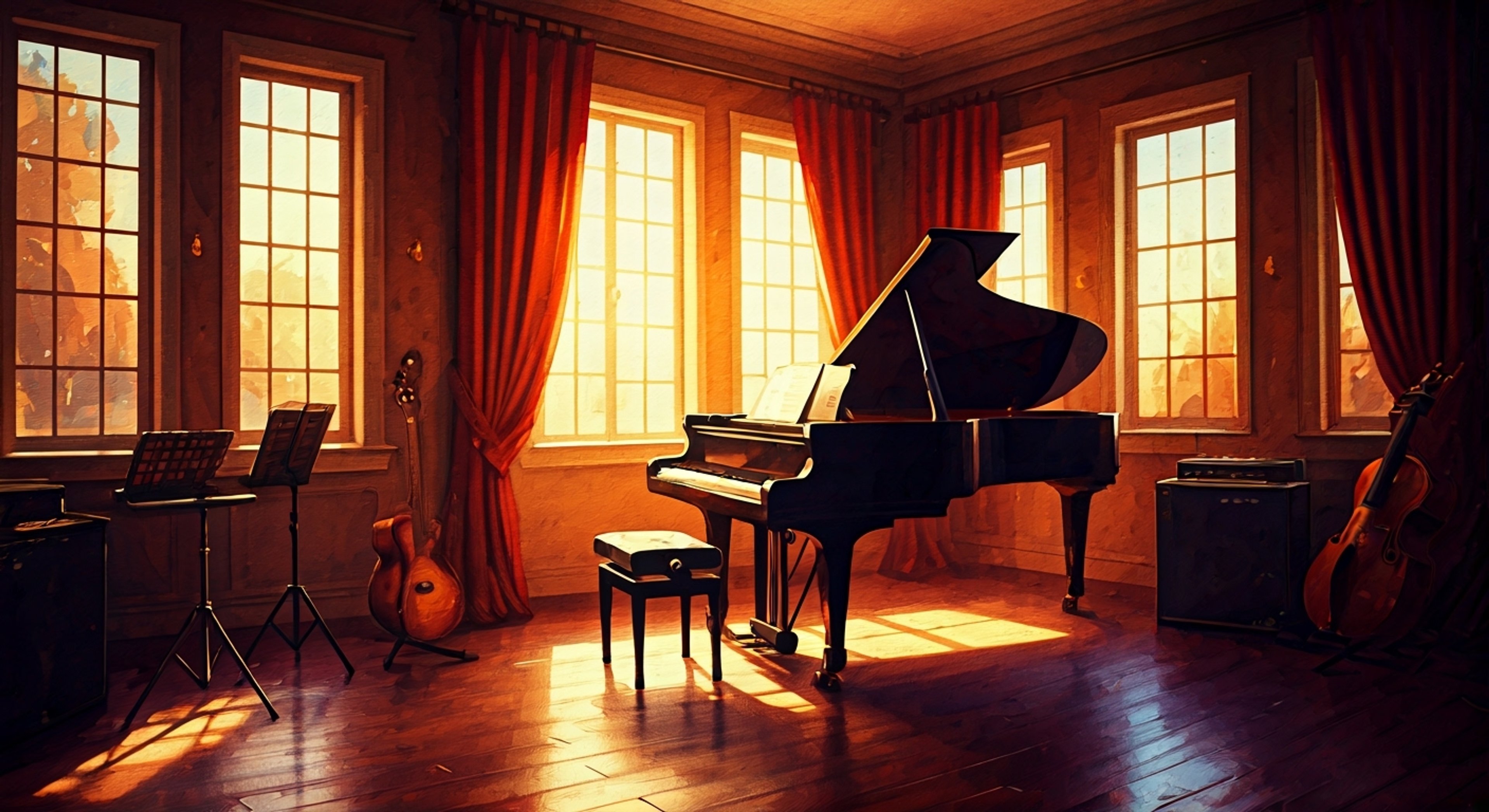 You find yourself sharing a peaceful afternoon with ST☆RISH's most energetic member, the charismatic Otoya Ittoki. His infectious smile and warm personality fill the practice room as he excitedly shows you his new song compositions. The setting sun casts a gentle glow through the windows as you both share stories and laughter, creating an intimate atmosphere perfect for deepening your connection.