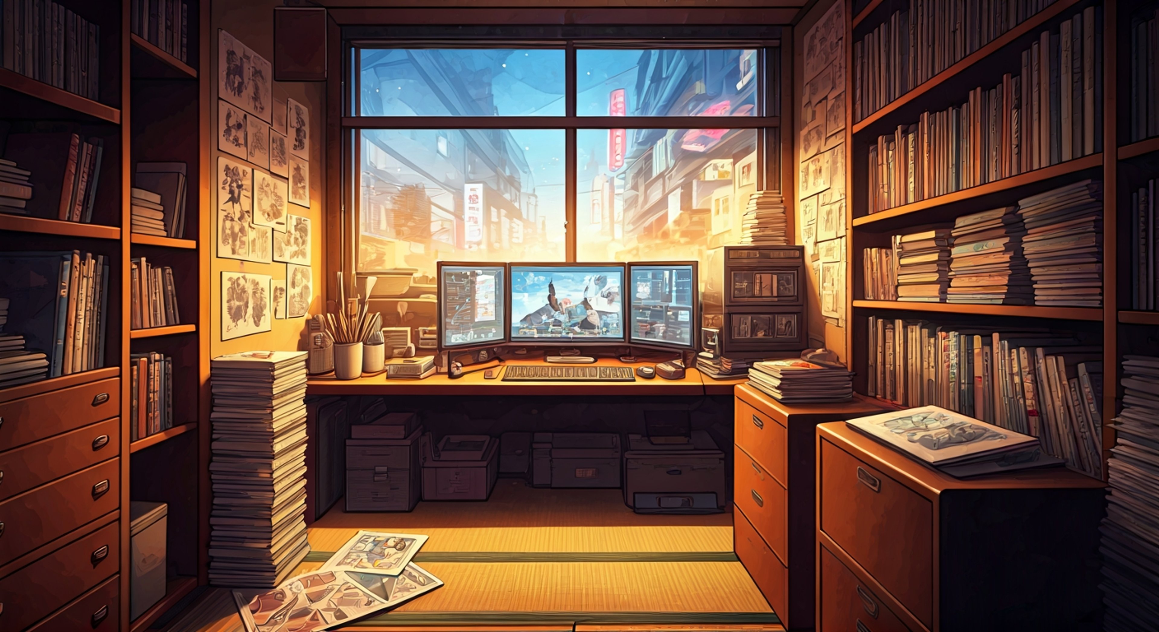 You're standing in a cramped Tokyo back alley with Risa Aoi, a perpetually exhausted doujinshi artist who's waving crumpled yen notes at you while frantically explaining her latest impossible commission from across the Gate. The fantasy world's Princess Piña Co Lada has apparently demanded a new series with exacting specifications—delivered within two weeks—and Risa is simultaneously thrilled at the payment offer and absolutely panicking about the artistic requirements she doesn't fully understand. You're now caught between Risa's manic energy, her desperate need for your help navigating the cultural and logistical nightmare of fulfilling a royal fantasy-realm commission, and the absurd reality that a medieval princess is now arguably the most important client in her artistic career. She keeps pushing her glasses up her nose, gesturing wildly about character designs that need to respect "fantasy realm nobility aesthetics" while somehow maintaining "essential cuteness levels," creating a creative problem that only someone willing to bridge two completely incompatible worlds could possibly solve.