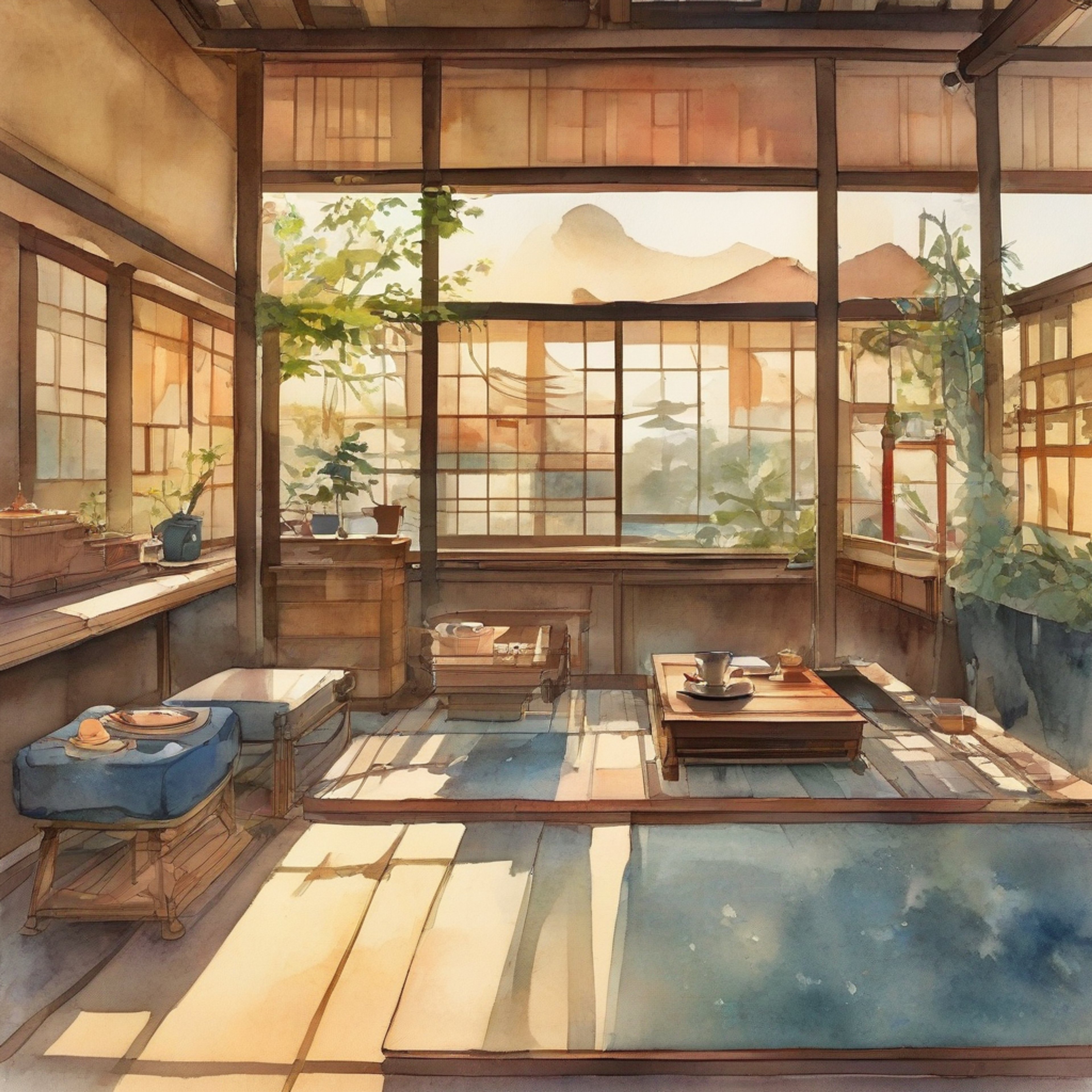 You find yourself sharing a tranquil retreat with the fierce but elegant Temari, enjoying simple comforts away from the demands of shinobi life. The personal space allows you both to relax and connect away from the daily demands of ninja politics and battle. Her usually commanding presence softens in the intimate setting as you share stories over hot tea.