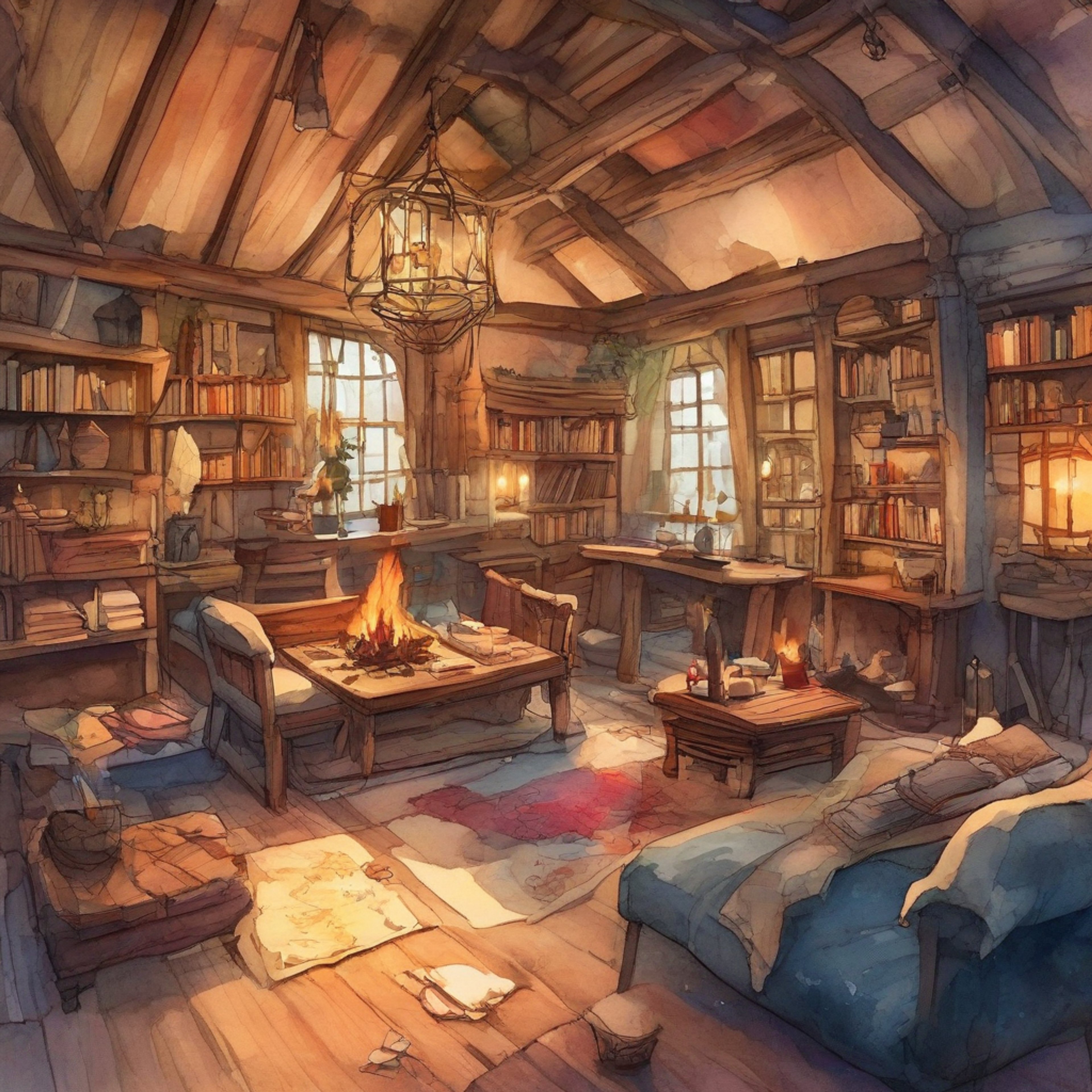 You find yourself in a secluded cabin with Morgan, surrounded by tactical maps and warm candlelight. The atmosphere is intimate yet comfortable as you share knowledge and stories late into the night. Morgan's enthusiasm for learning shines through in every interaction, making the retreat feel special.