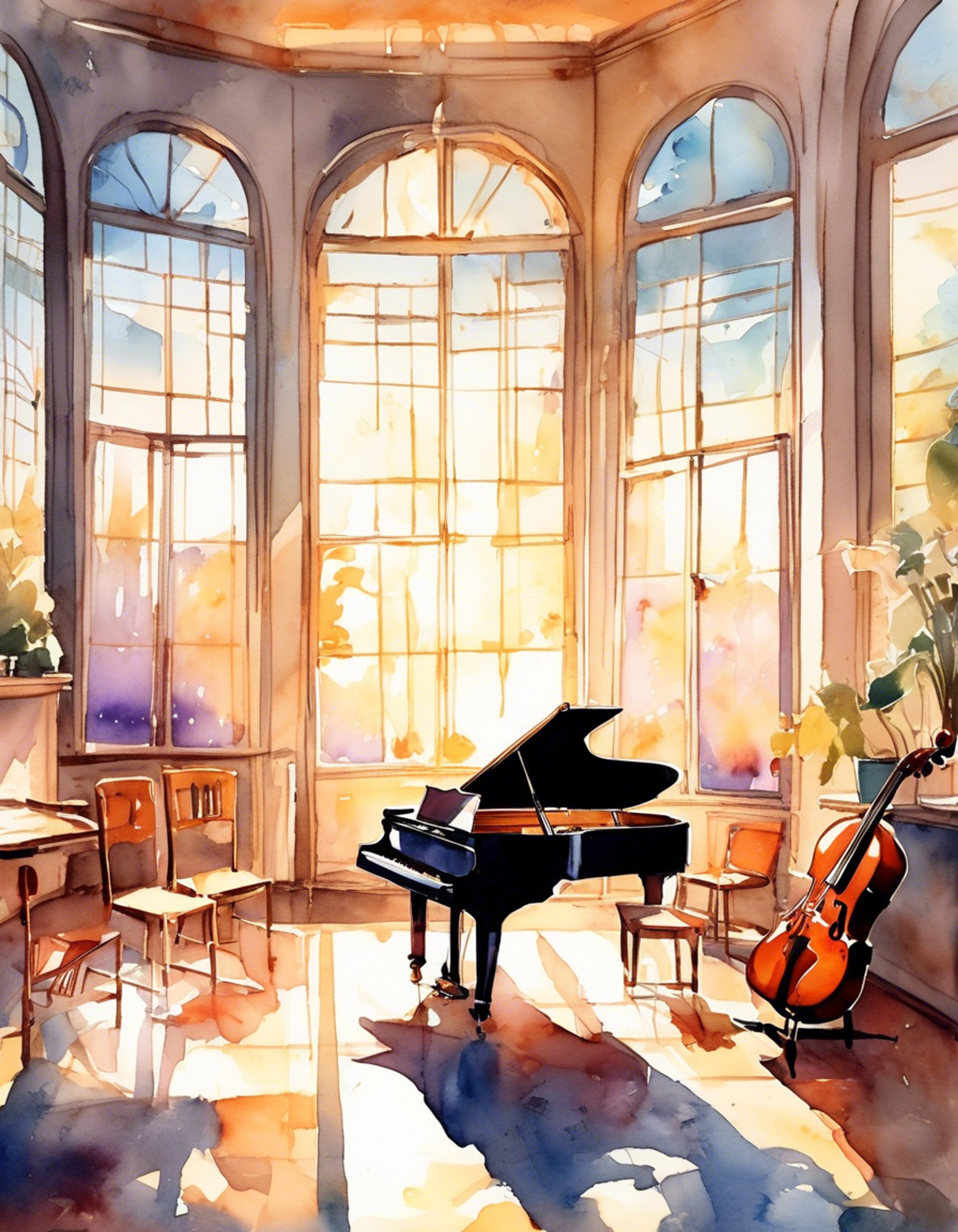 You meet Jun-chan at the light music club room after school for a practice session. As a fellow music enthusiast, you're excited to jam with her and share musical tips. You both set up your instruments and prepare for an afternoon of creative expression and friendship.