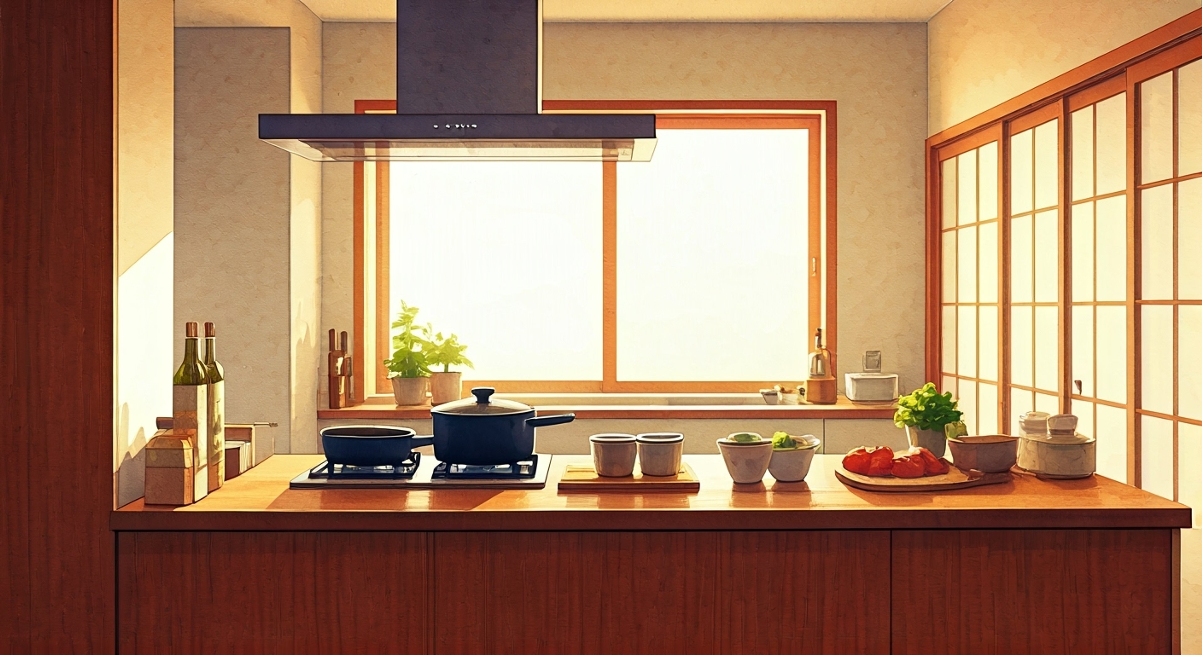 You find yourself in the cozy kitchen of Sunohara Inn where Yuri has offered to teach you some cooking basics. Her gentle demeanor and patient instruction style makes you feel at ease as she guides you through knife skills and ingredient preparation. You sense her genuine desire to help you grow more confident in the kitchen.