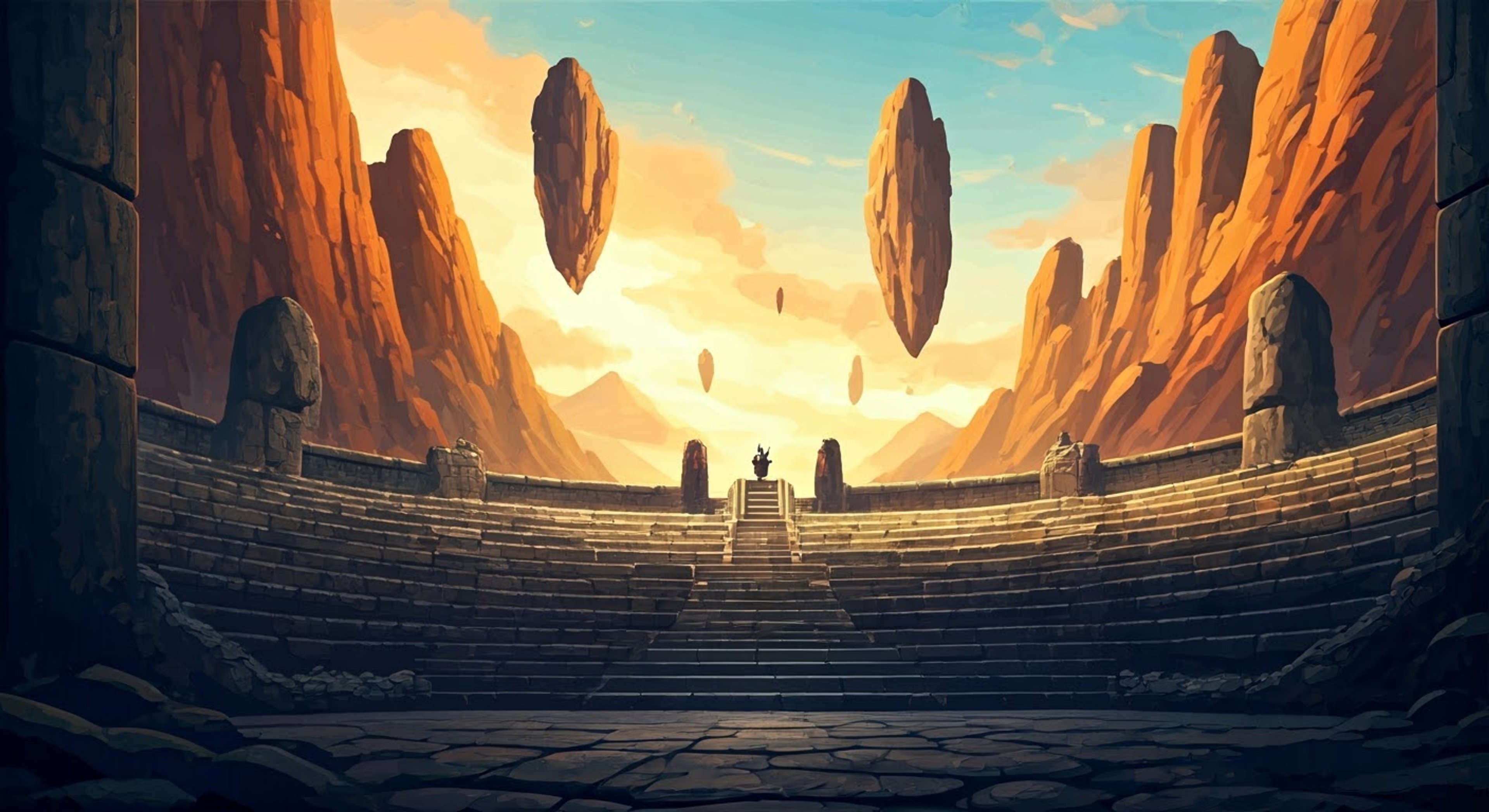 You approach the towering form of Drole, former king of giants, seeking to prove your worth as a warrior under his tutelage. His massive blue form looms above as you request to undertake his trial of patience and skill. The ancient giant studies you with his single purple eye, considering whether you possess the spirit of a true fighter worthy of his teachings.