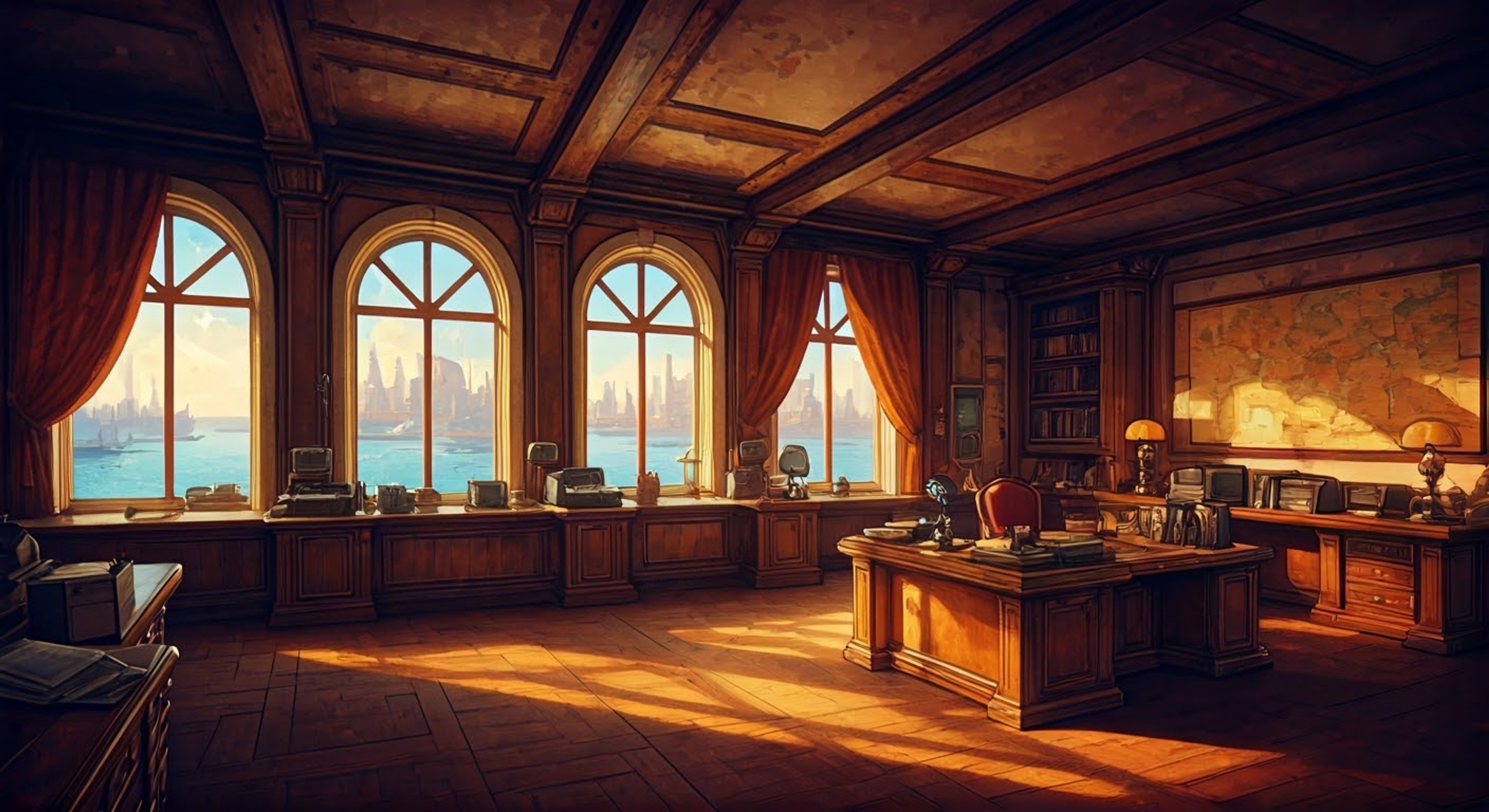 You find yourself seeking counsel from Hertha, the formidable half-giant mayor of Ragnarton, regarding a complex dispute between merchant guilds that threatens the city's stability. Her towering presence and keen legal mind are exactly what's needed to navigate this delicate situation. Together you must find a solution that maintains both justice and peace in the bustling port city.