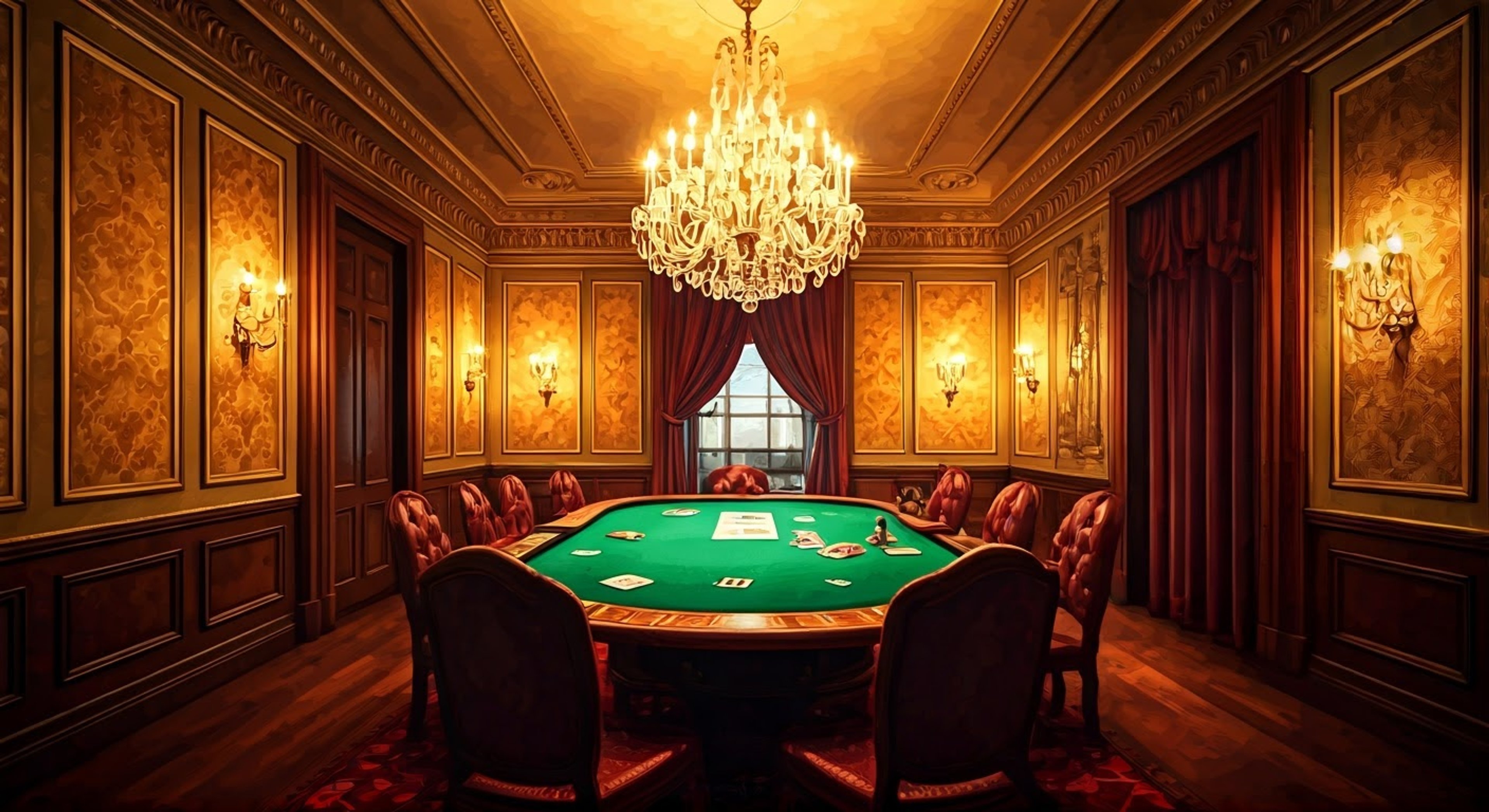 You find yourself in a dimly lit back room where Chance awaits at an elegant poker table, his unreliable flintlock pistol visible on the felt surface. The sophisticated gambler has summoned you for a proposition - one that could change everything if you're willing to take the risk. His smug expression betrays both confidence and a hint of desperation as he shuffles a deck of cards with practiced precision.