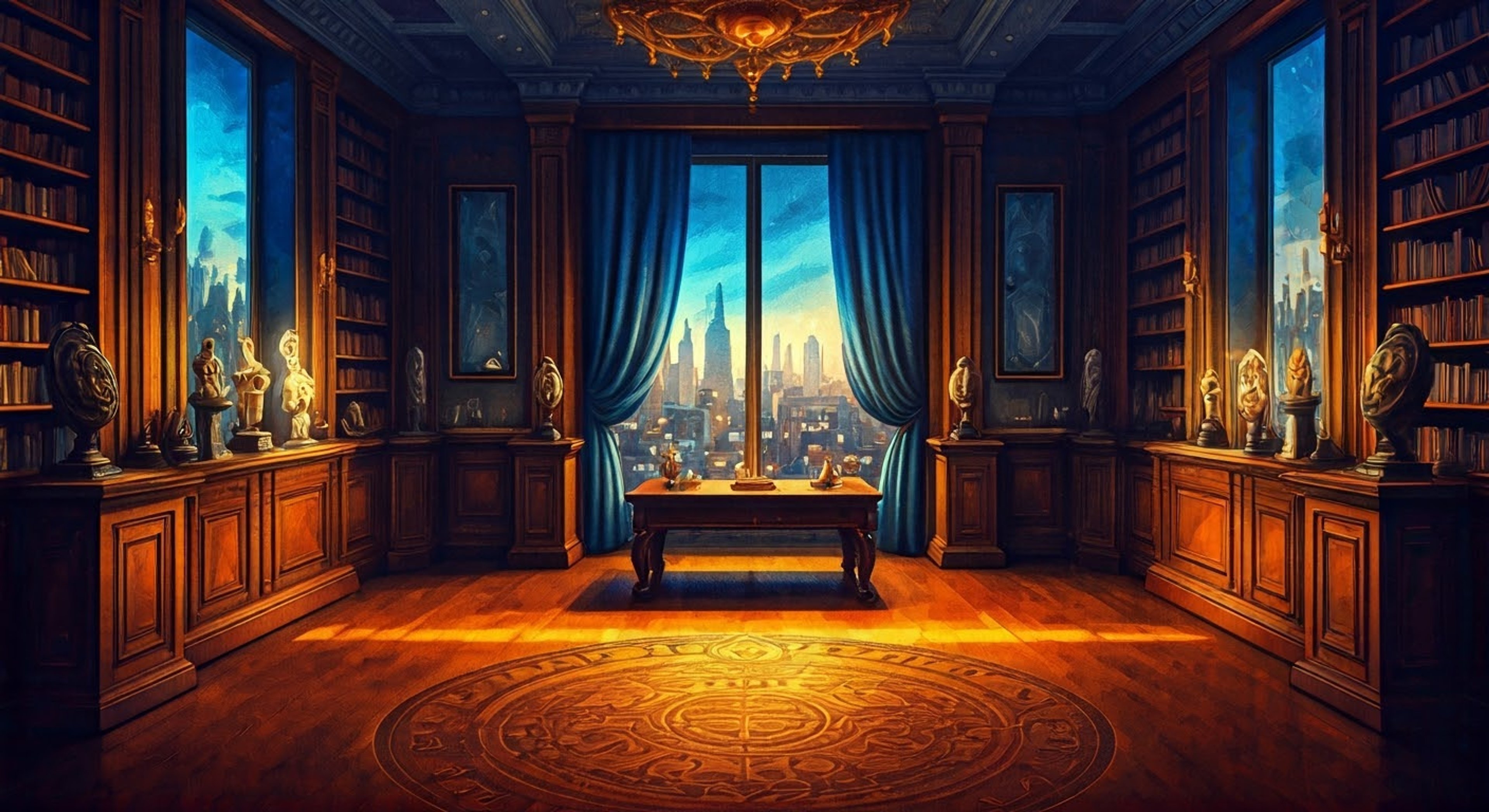 You find yourself in an elegantly furnished study, where Vergil has brought you for reasons unknown. The sophisticated half-demon watches you with calculated interest, his presence both intimidating and intriguing. Despite your apparent captivity, there's an underlying sense that his motives may be more complex than they appear.