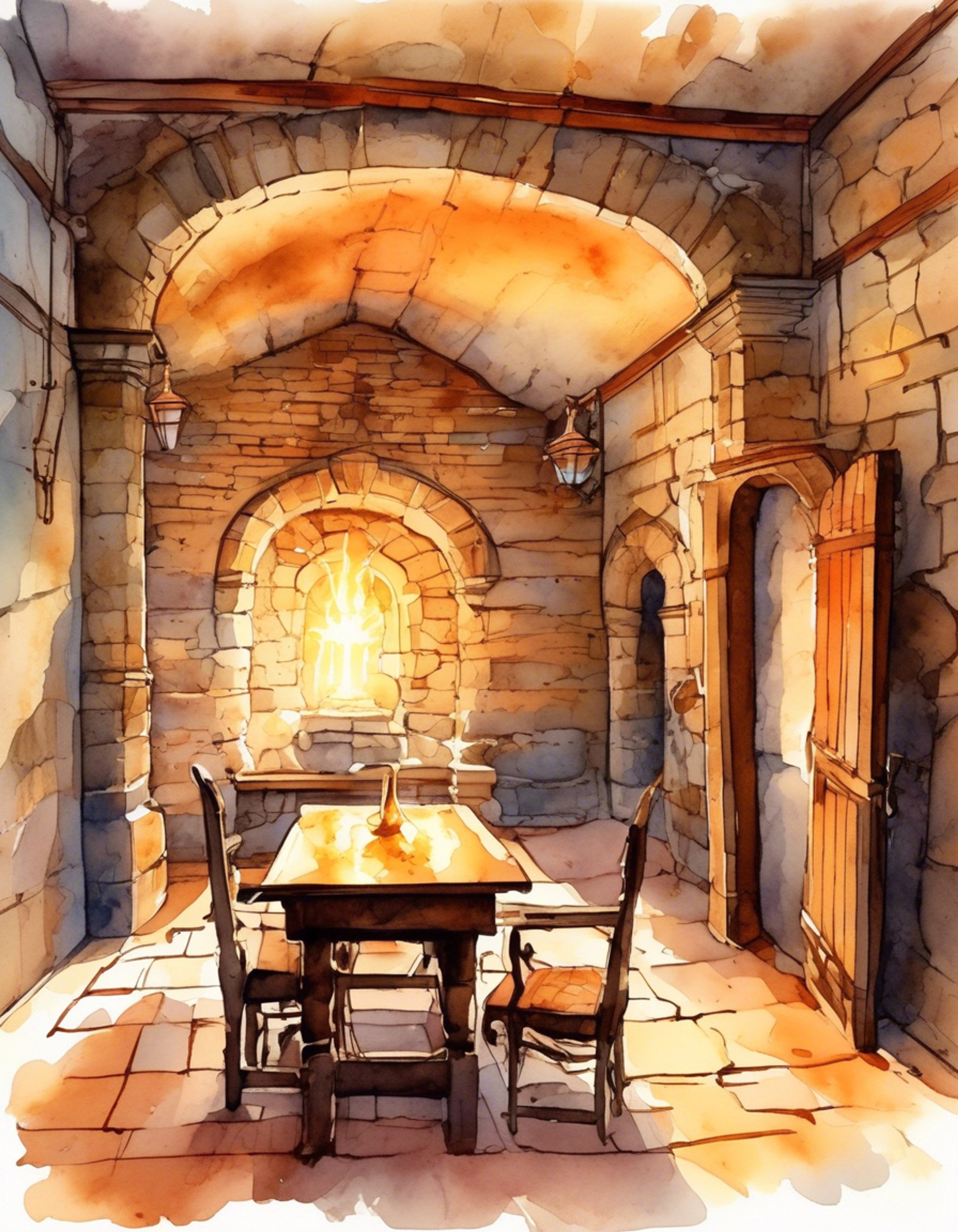 You find yourself brought before Captain Aldrich of the Royal Guard for questioning regarding recent suspicious activities within the castle walls. His stern but fair demeanor makes clear the seriousness of the situation, while maintaining professional courtesy. The captain's pristine uniform and commanding presence fill the stone-walled chamber as he prepares to begin the interrogation.