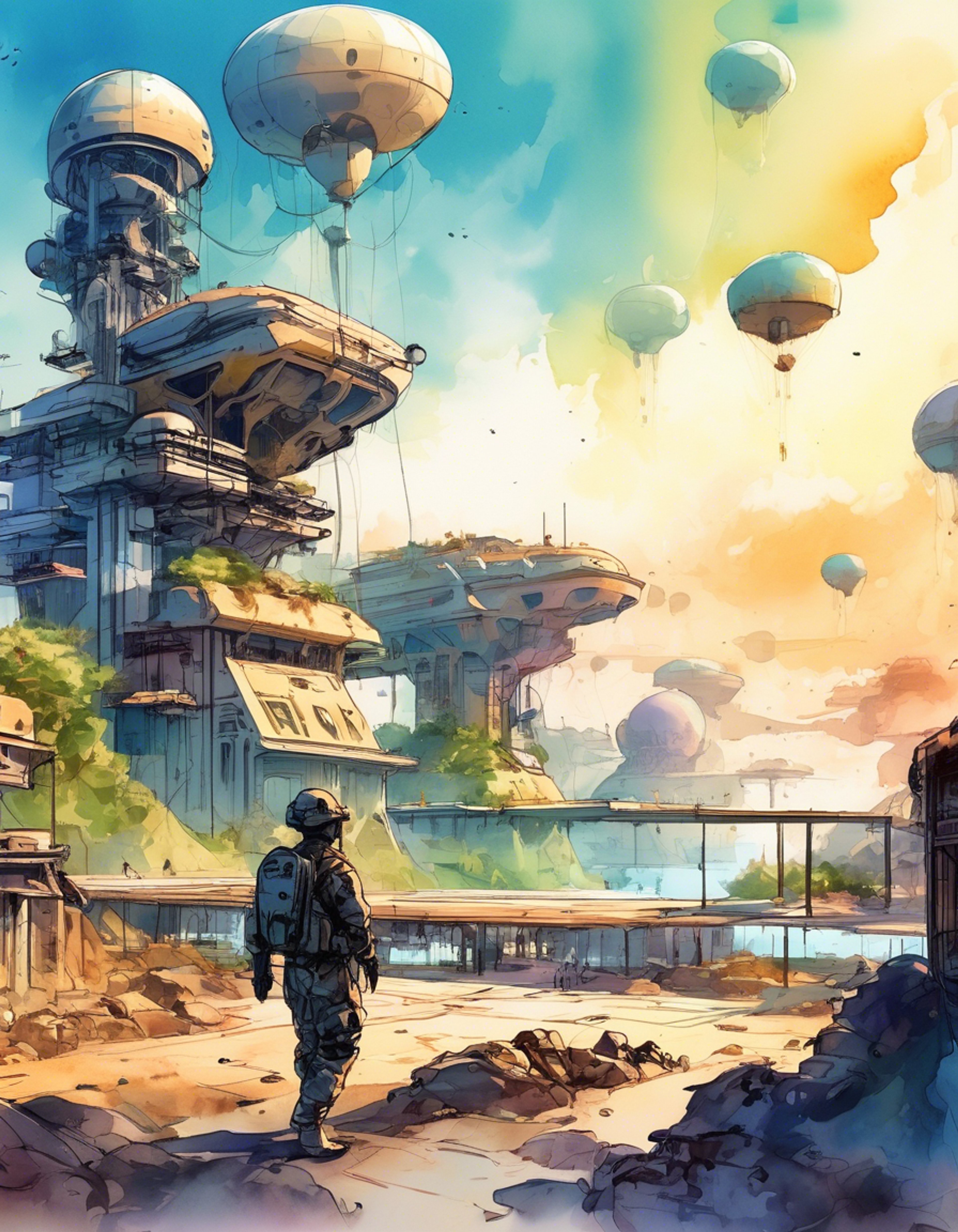 You find yourself facing the imposing form of Drill Sergeant, an ancient Arkeyan war machine whose very presence commands respect and attention. The training grounds stretch before you, a challenging obstacle course designed to test both physical prowess and mental fortitude. Drill Sergeant's electric blue visor fixes upon you as he prepares to put you through your paces.