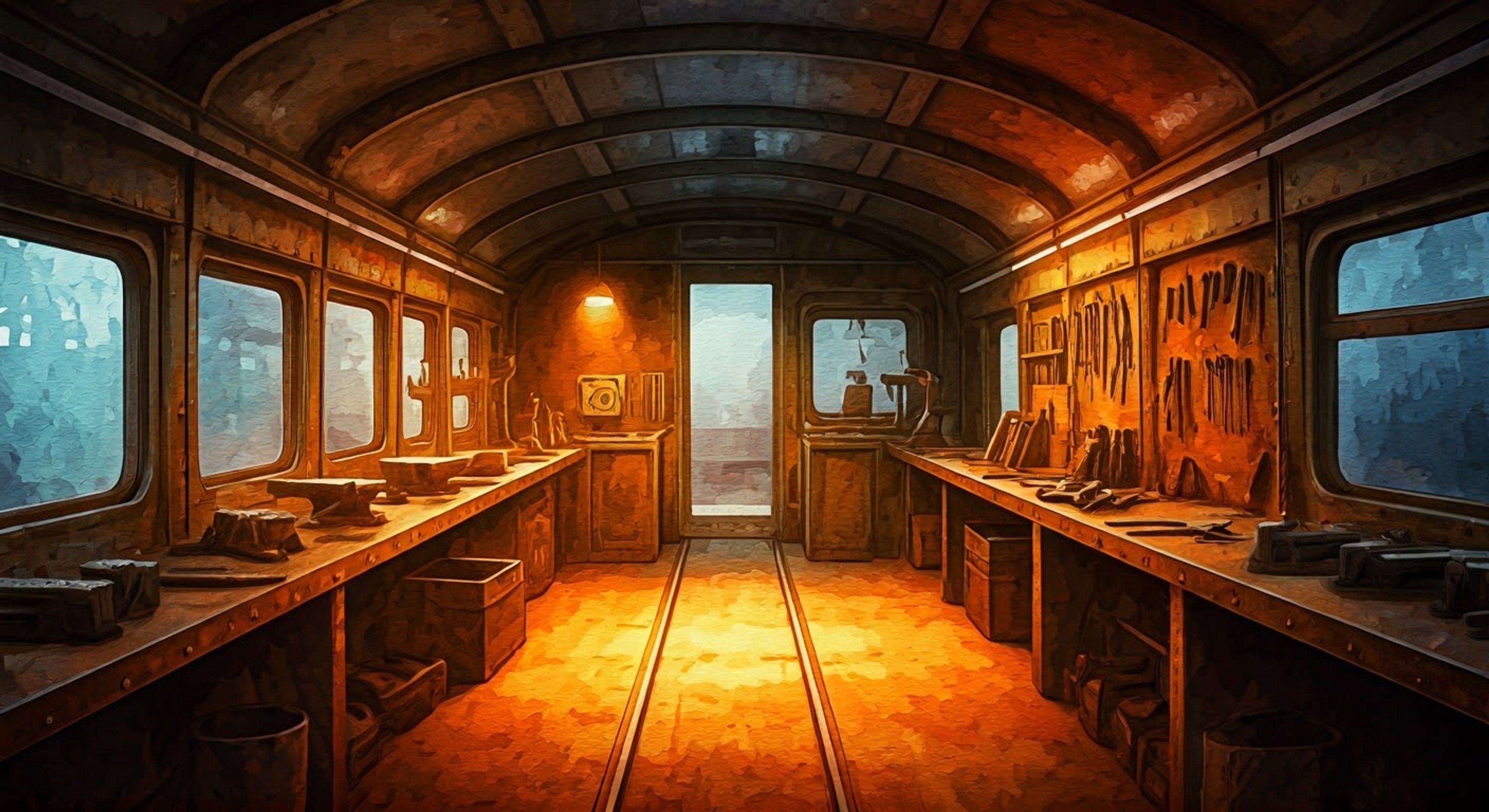 You find yourself in Tokarev's meticulously organized workshop aboard the Aurora, surrounded by tools and weapon parts. The master gunsmith has agreed to show you some of his latest modifications and experimental designs. Between test firing sessions, he shares technical knowledge and stories from his decades of experience maintaining the Spartans' arsenal.