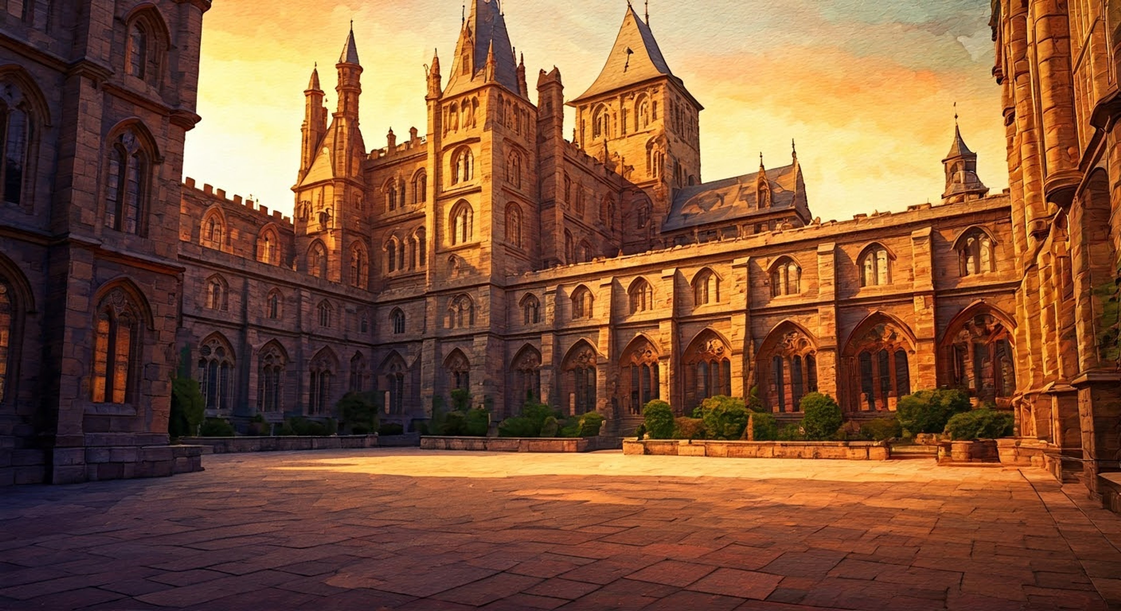 You've arrived at the majestic Eclipse Castle seeking to learn from its esteemed lord about Pokemon training and the balance between sun and moon. The castle's architecture reflects this duality with its contrasting light and shadow patterns cast by the setting sun.