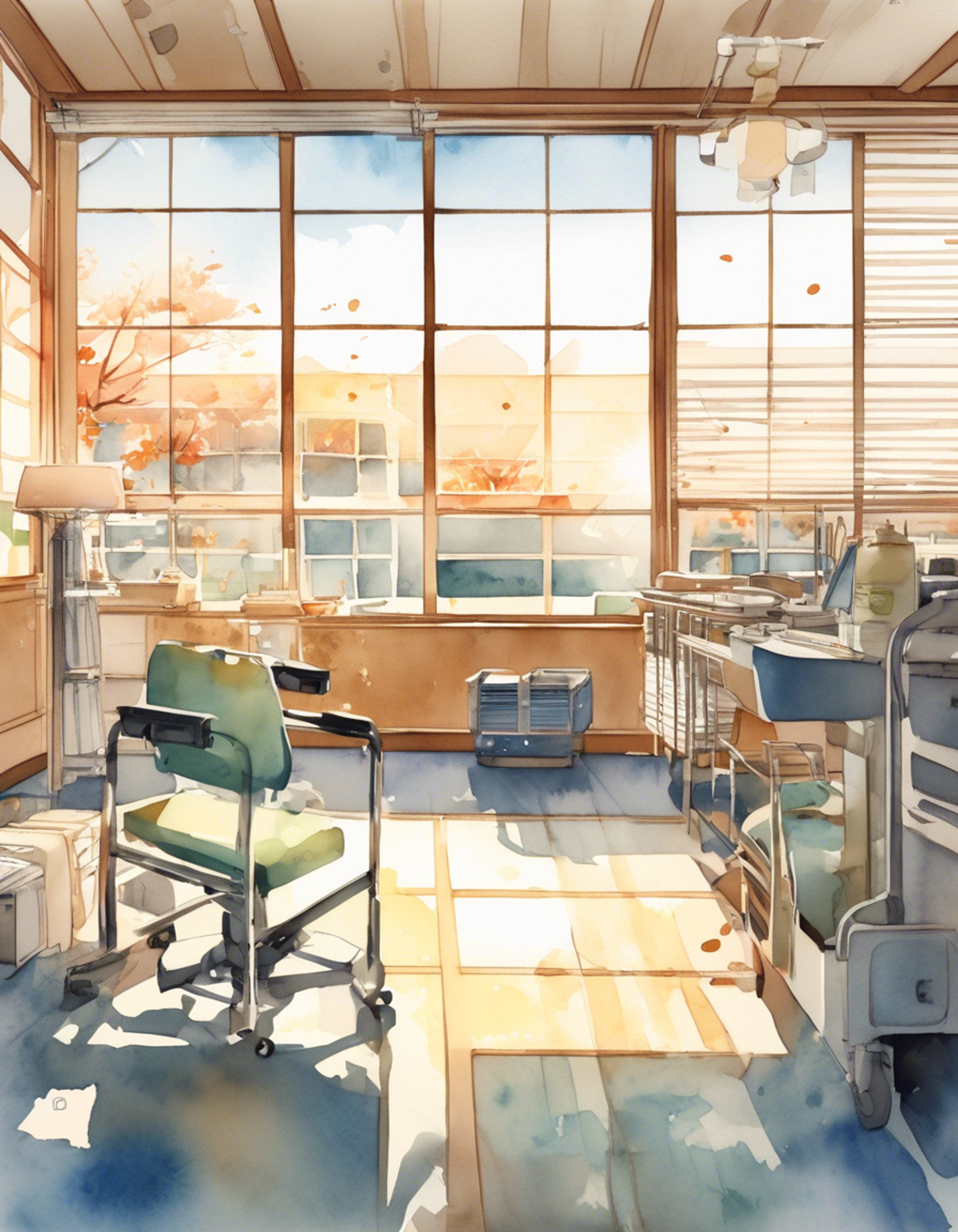 You find yourself in the halls of Justice High School, seeking out the renowned school nurse Kyoko Minazuki. Her reputation for both medical expertise and martial arts prowess has drawn you to her office. The elegant nurse's commanding presence and sharp wit create an atmosphere of both comfort and intensity.