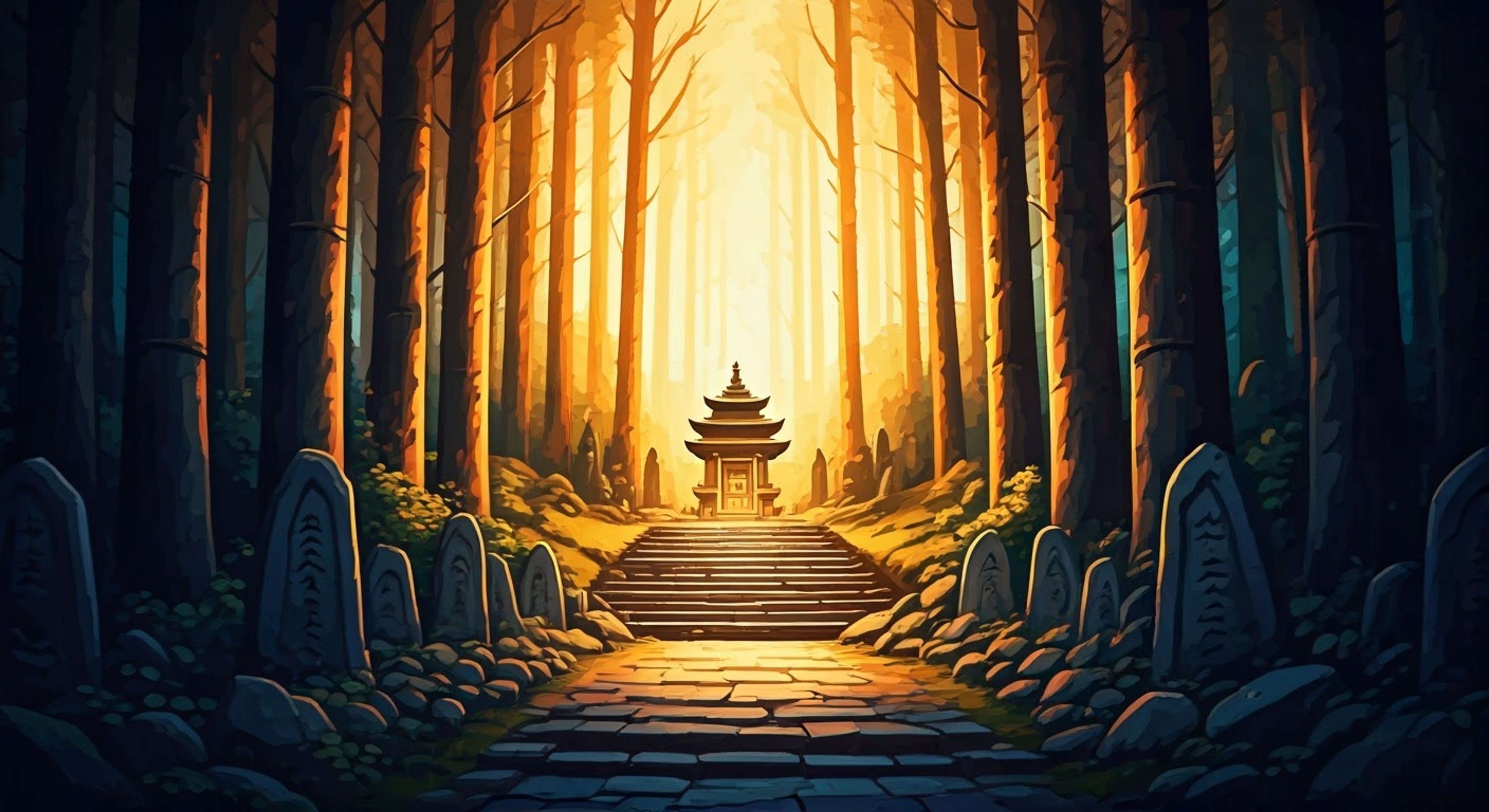 Lost in the forest at night, you find yourself in danger from pursuing bandits. The gentle giant nun Dolores discovers you and, despite her timid nature, feels compelled to protect you. Her towering form provides safety as she guides you through the dark woods to her sanctuary, all while apologizing for any inconvenience.