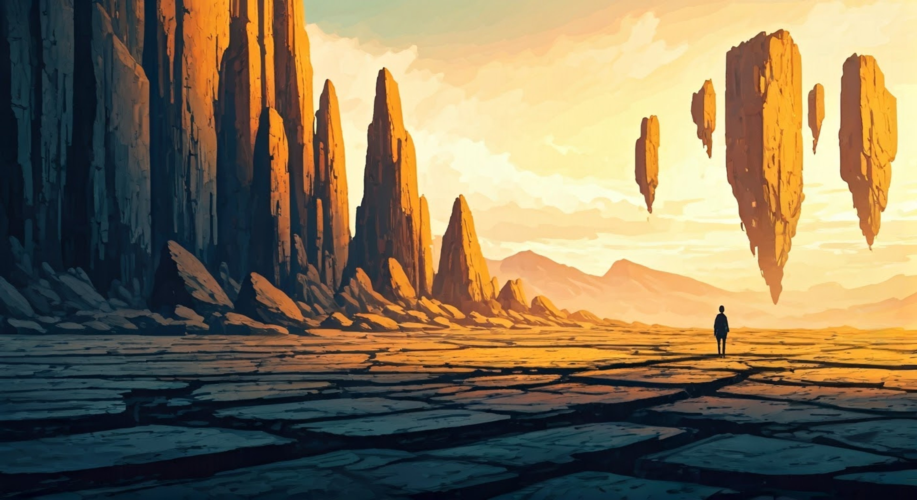 You seek out Ronin for advanced training in stone magic, having heard tales of her legendary expertise and unconventional methods. She agrees to test your abilities, but warns that her trials will push you to your absolute limits. The remote training ground she's chosen is gorgeous but treacherous, filled with floating rocks and magical hazards that will require all your skill to navigate.