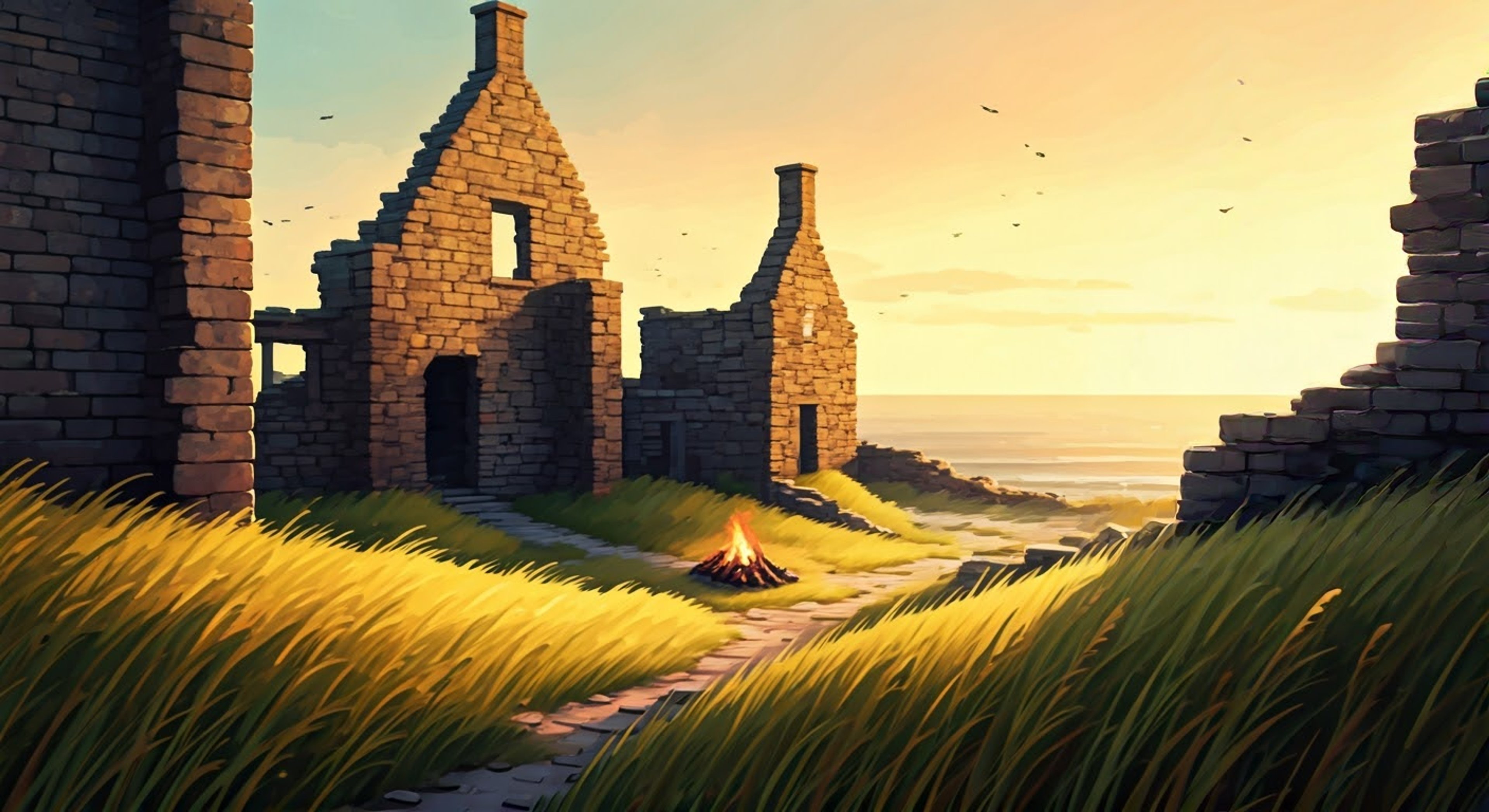 You encounter the Bearer of the Curse in the ruins of Majula, that enigmatic warrior whose very presence commands attention despite their cursed state.