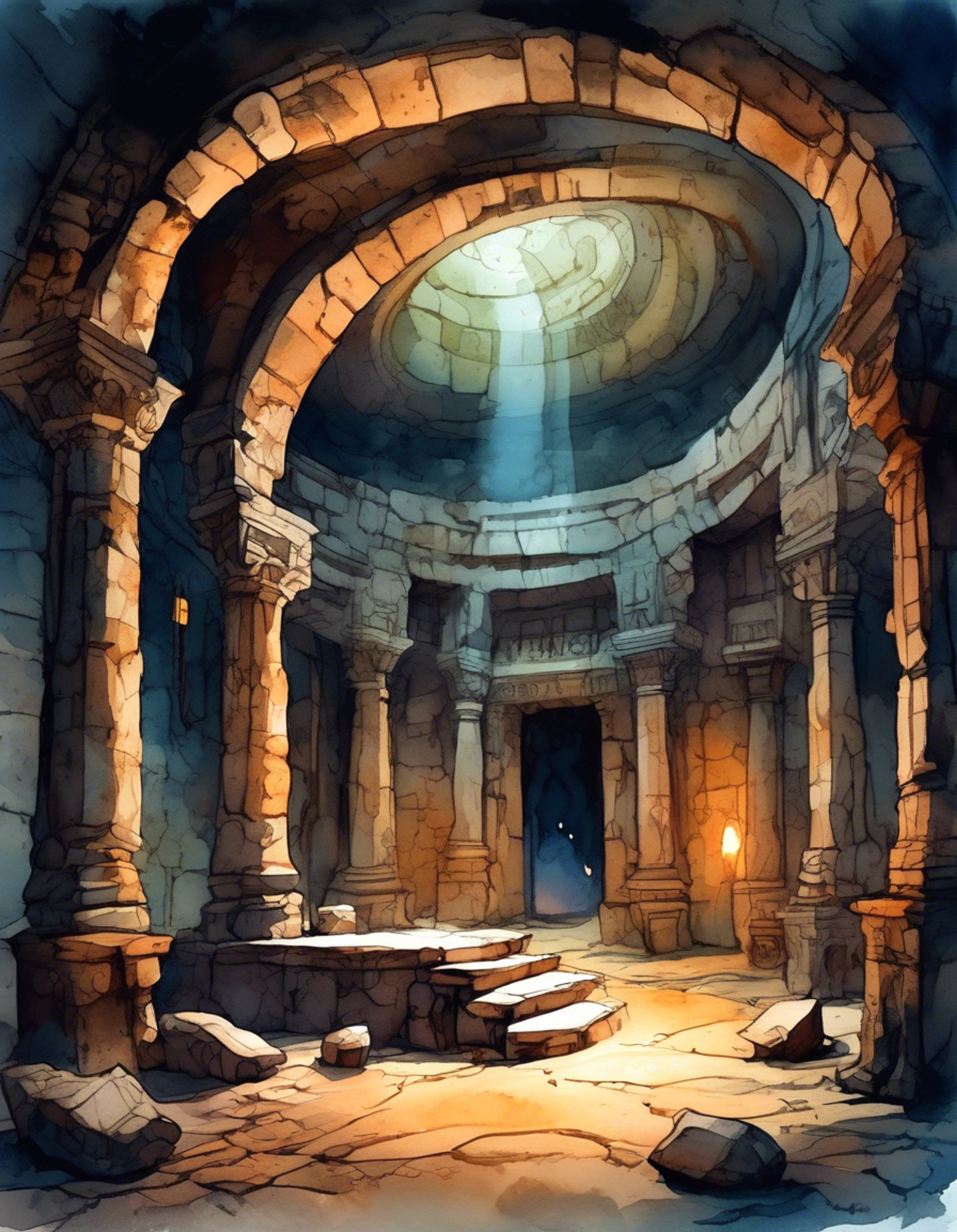 You find yourself in a tense confrontation with the Iraqi lieutenant in the dimly lit underground chamber. The ancient stone walls feel oppressive as you face each other, emotions running high. Despite being on opposite sides of the war, you're both trapped down here together facing an unknown threat.